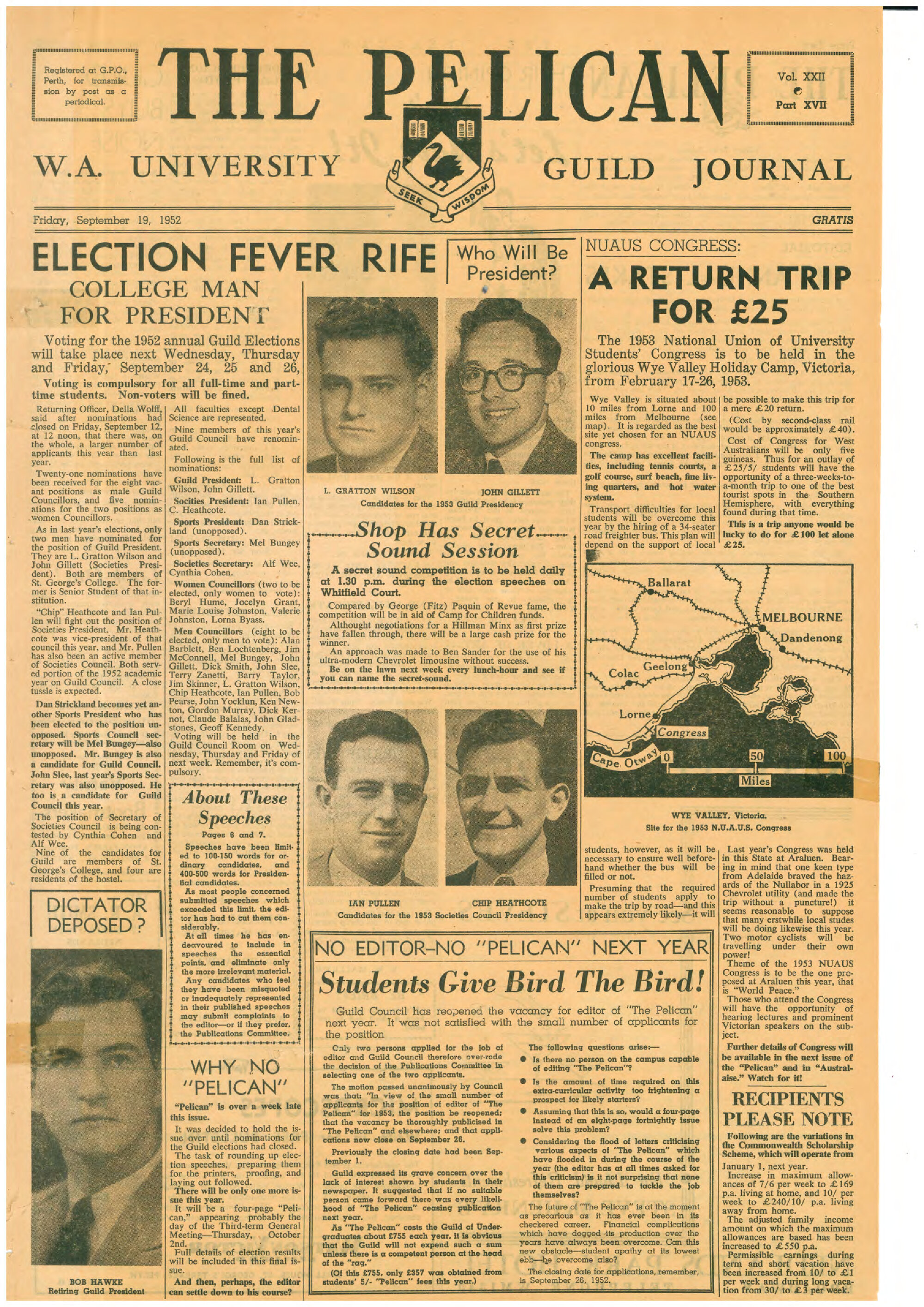 The Pelican - Vol. 22, no. 17 (September 19, 1952)