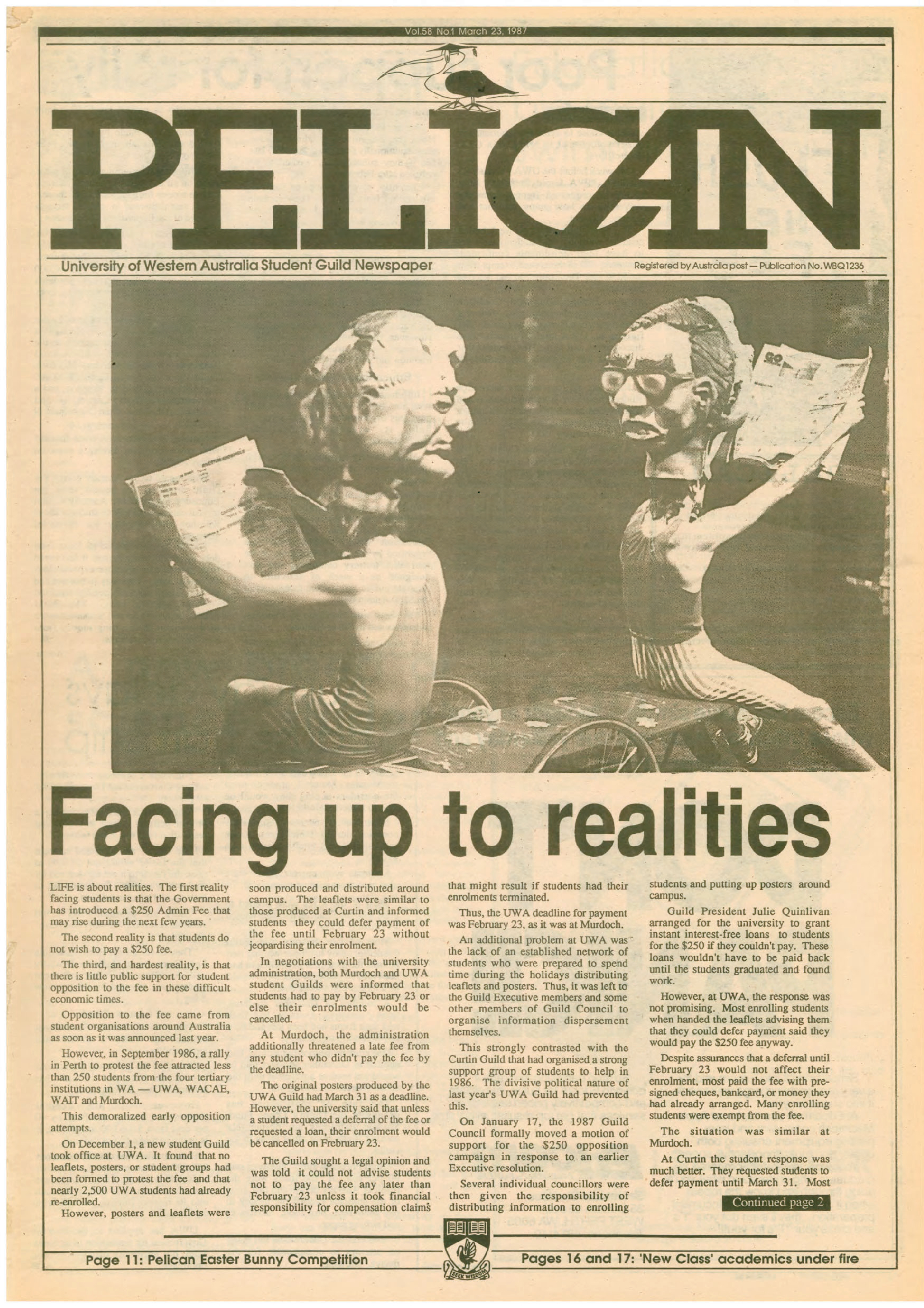 The Pelican, Vol. 58, no. 2 (23 March 1987)