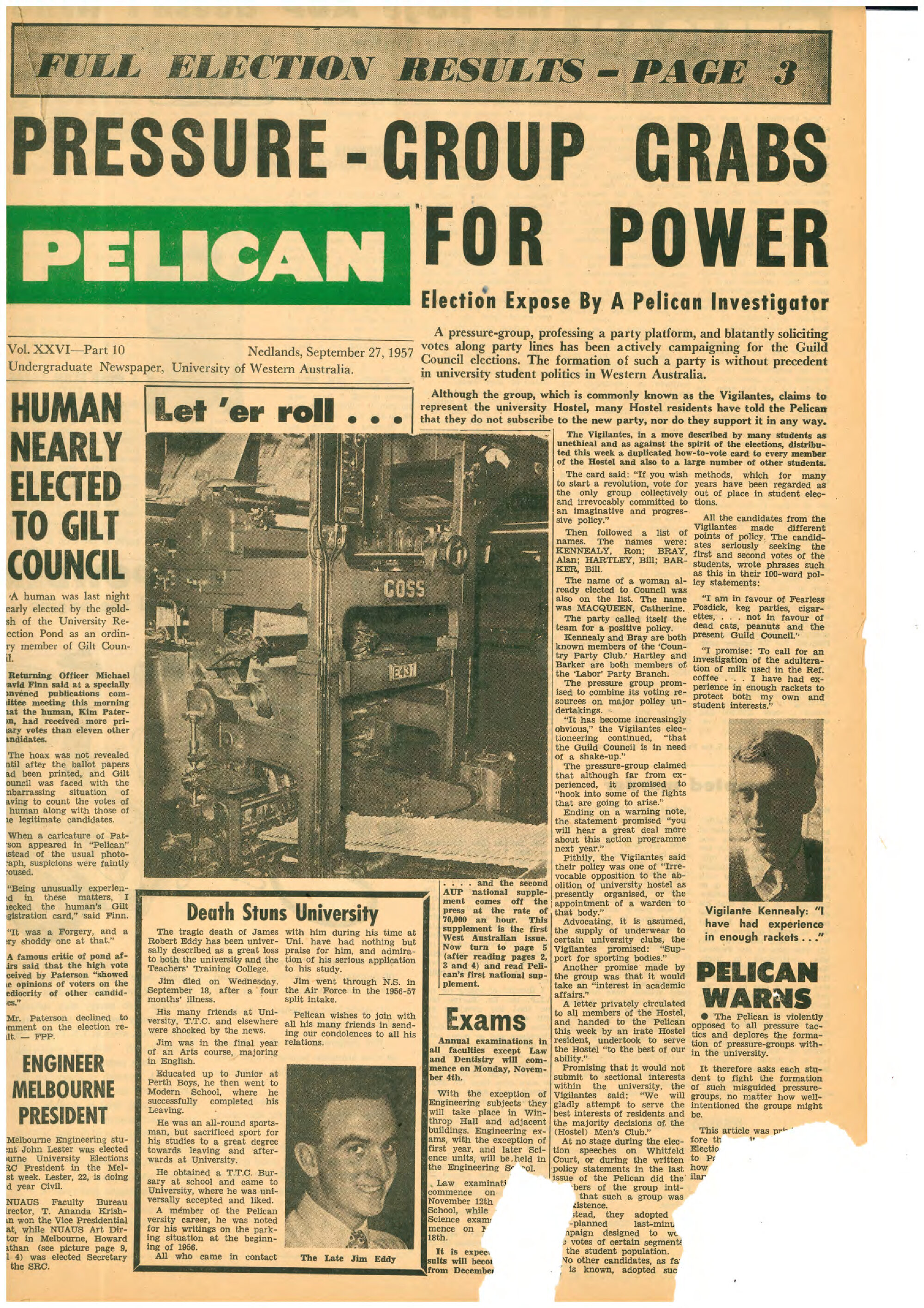 The Pelican - Vol. 26, no. 10 (September 27, 1957)