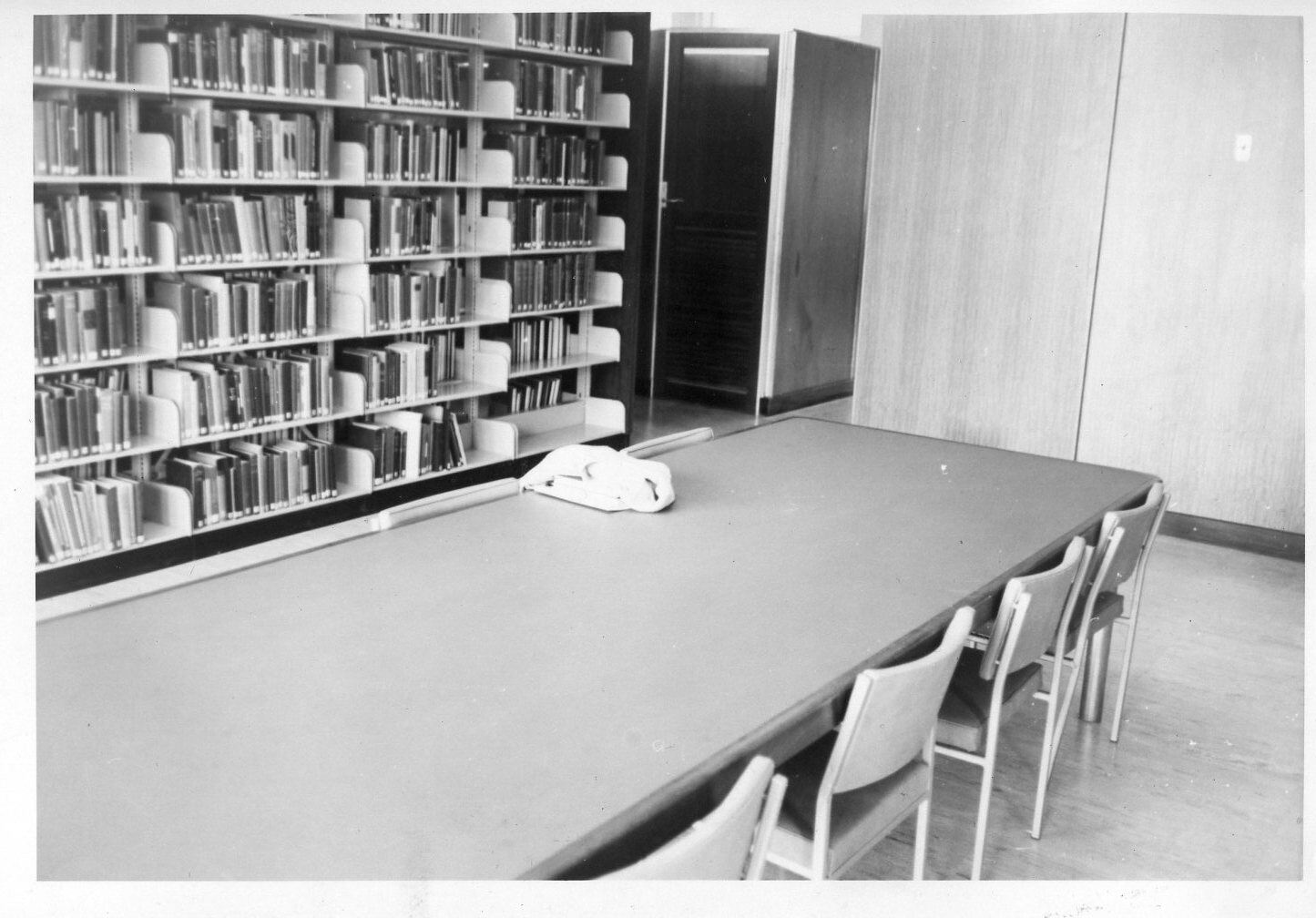 310P - Reid Library interior - Large table and shelving with books - 22 December 1965