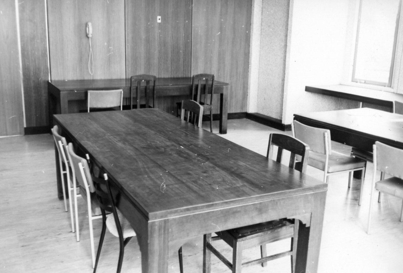 311P - Reid Library interior - Large jarrah Library tables - 22 December 1965