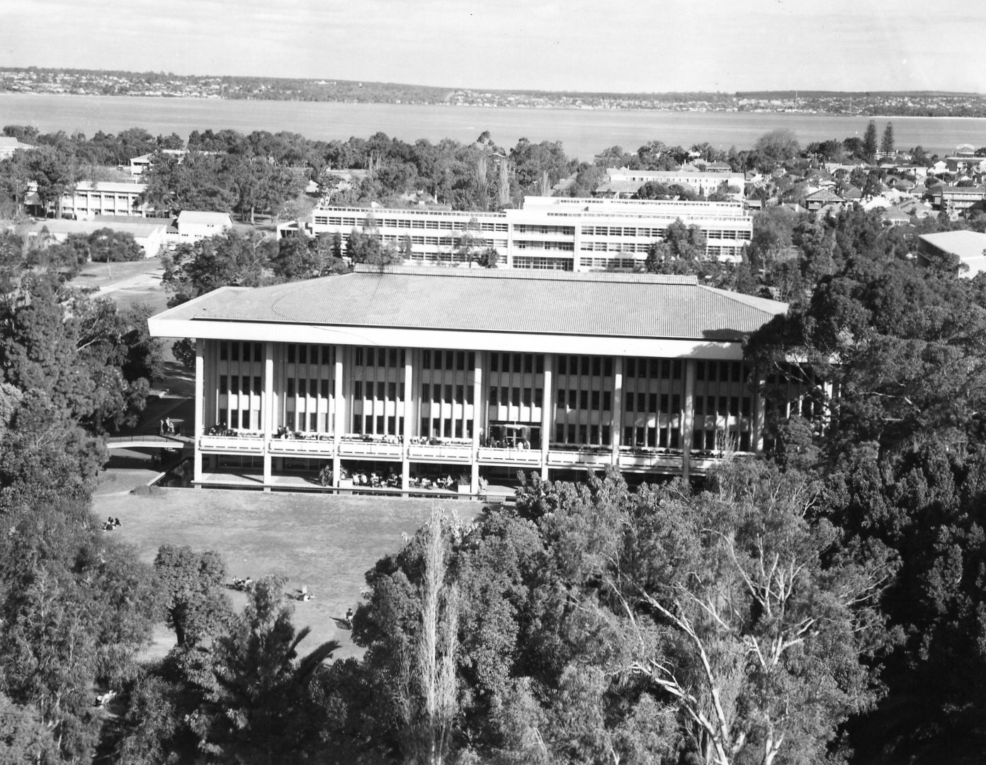 1860P - View of Reid Library from Winthrop Tower - Chemistry building and river in background