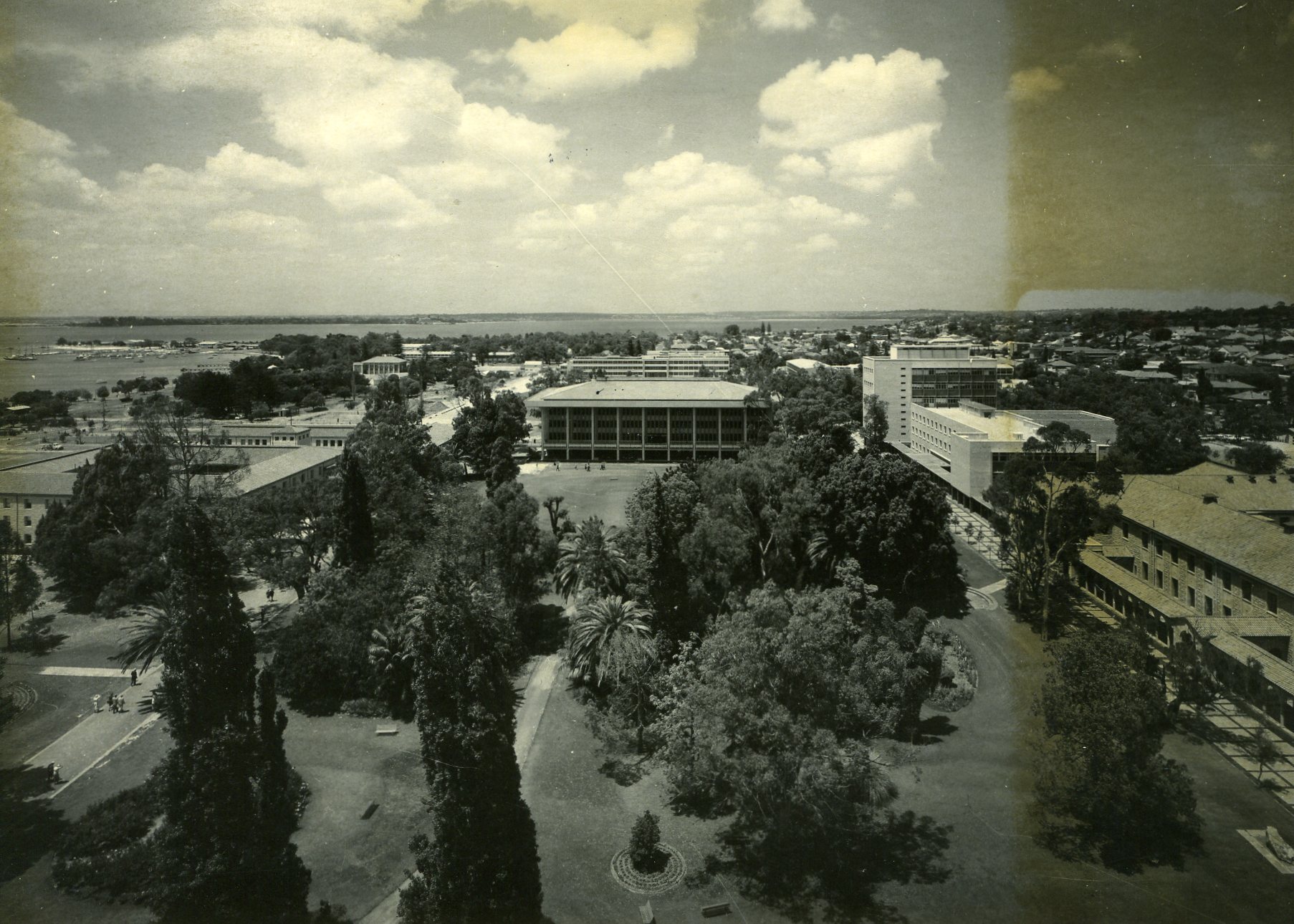 1861P - UWA Campus from Winthrop Hall - Reid Library in centre - River in background