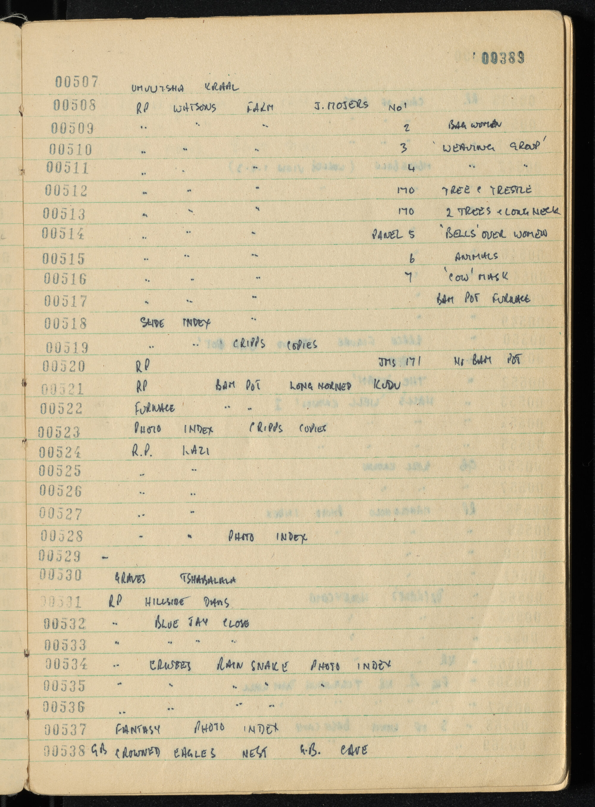 Peter Genge field notes. 00389