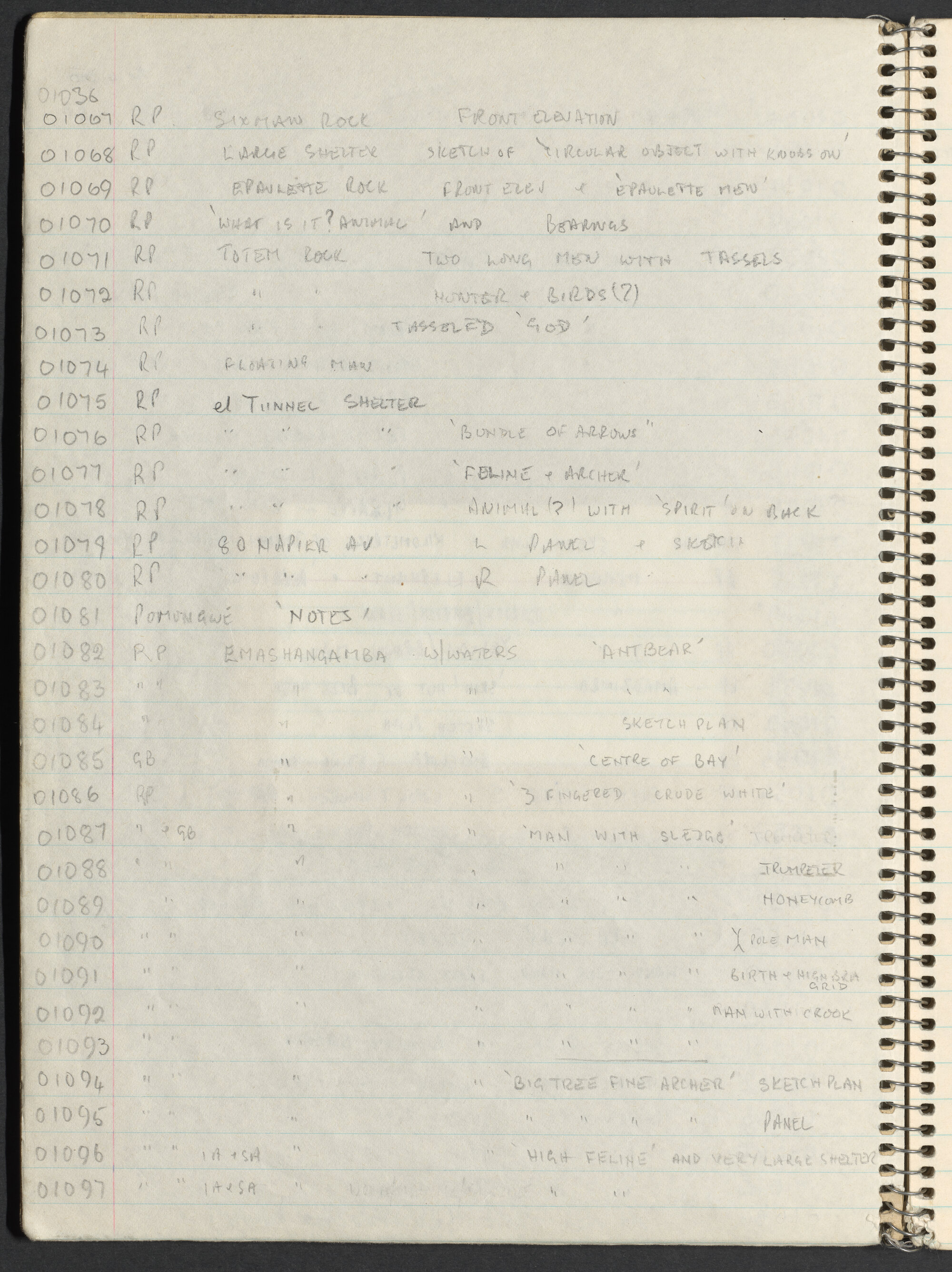 Peter Genge field notes. 01036