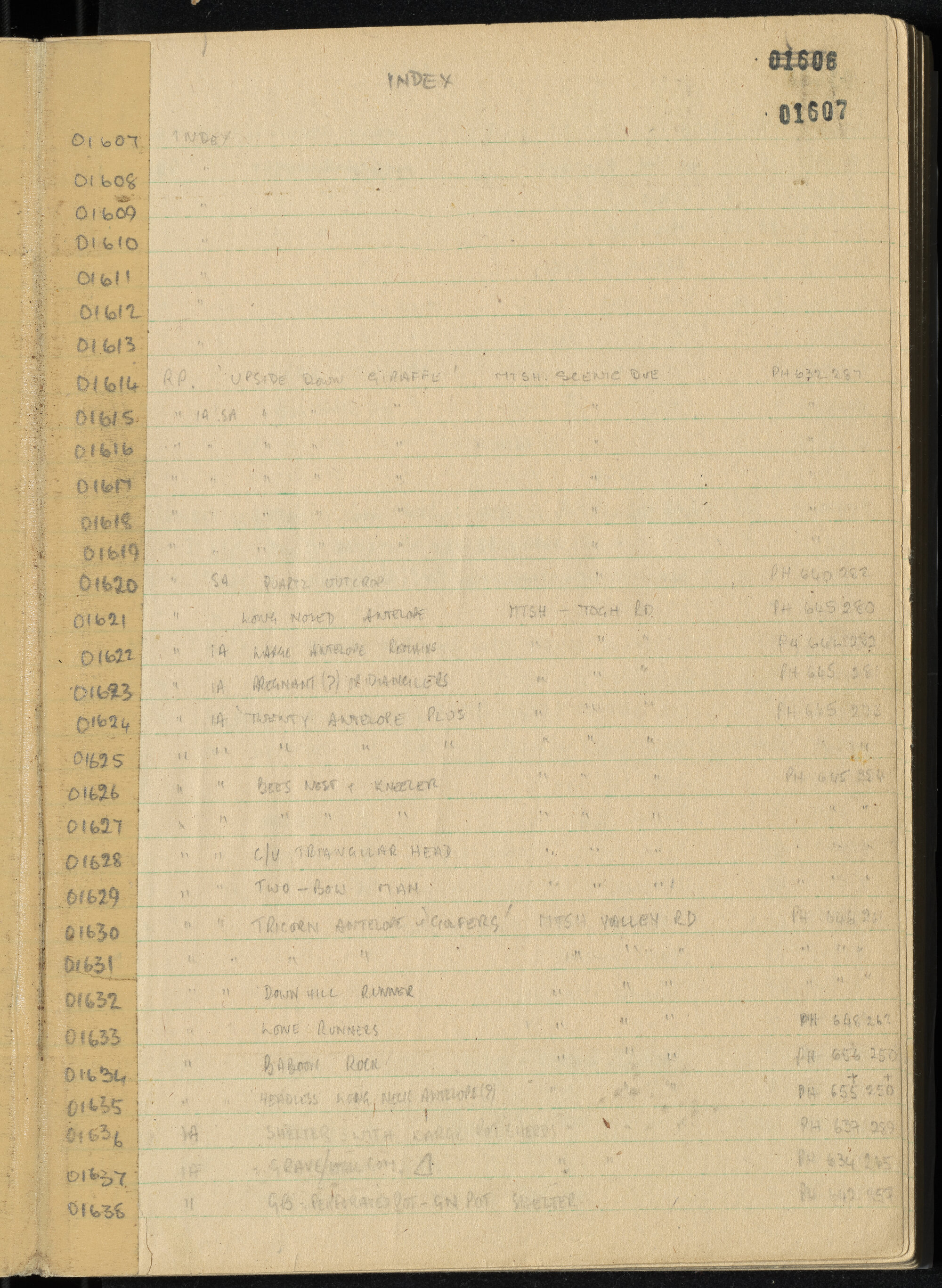 Peter Genge field notes. 01607