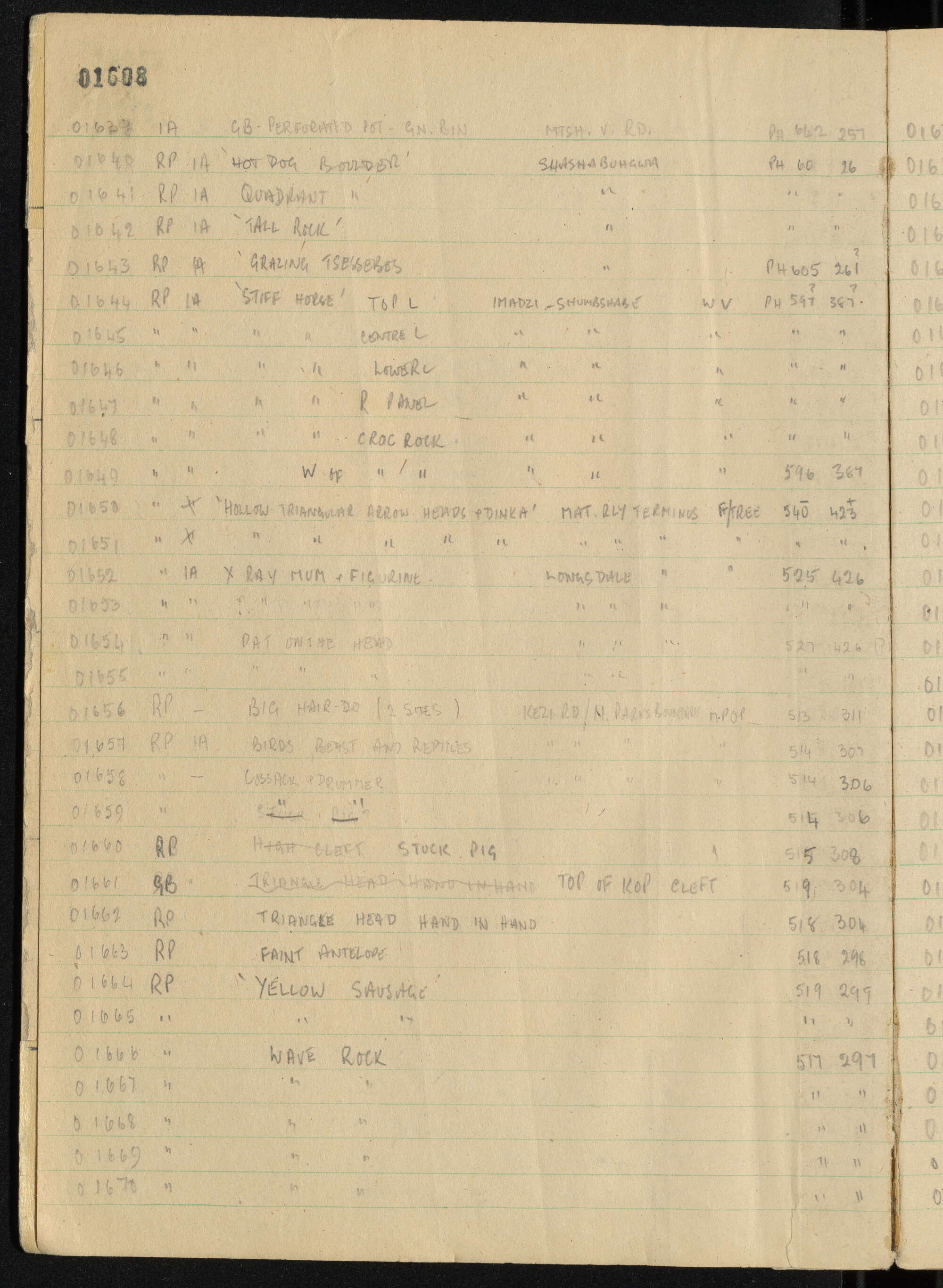 Peter Genge field notes. 01608