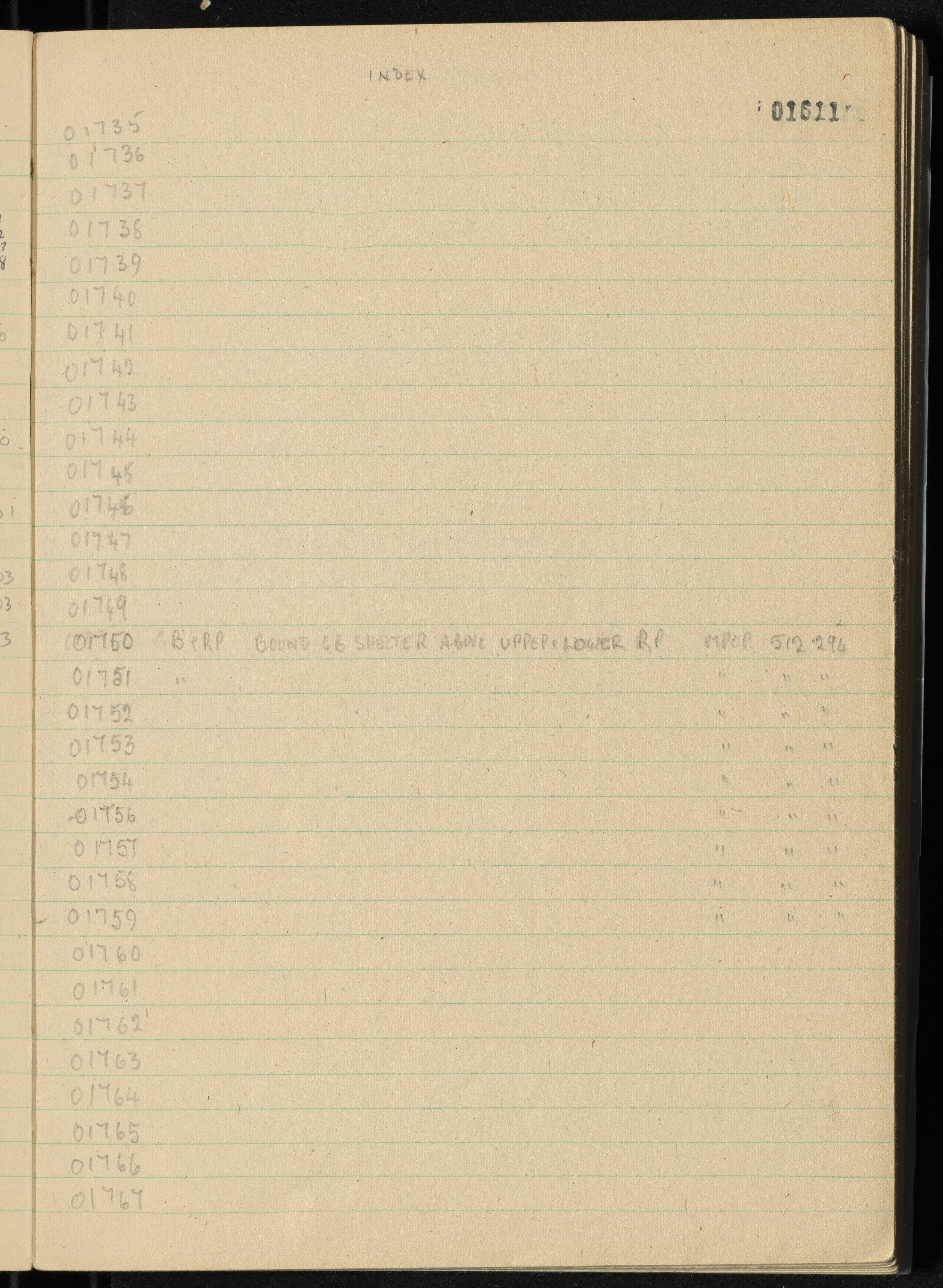 Peter Genge field notes. 01611