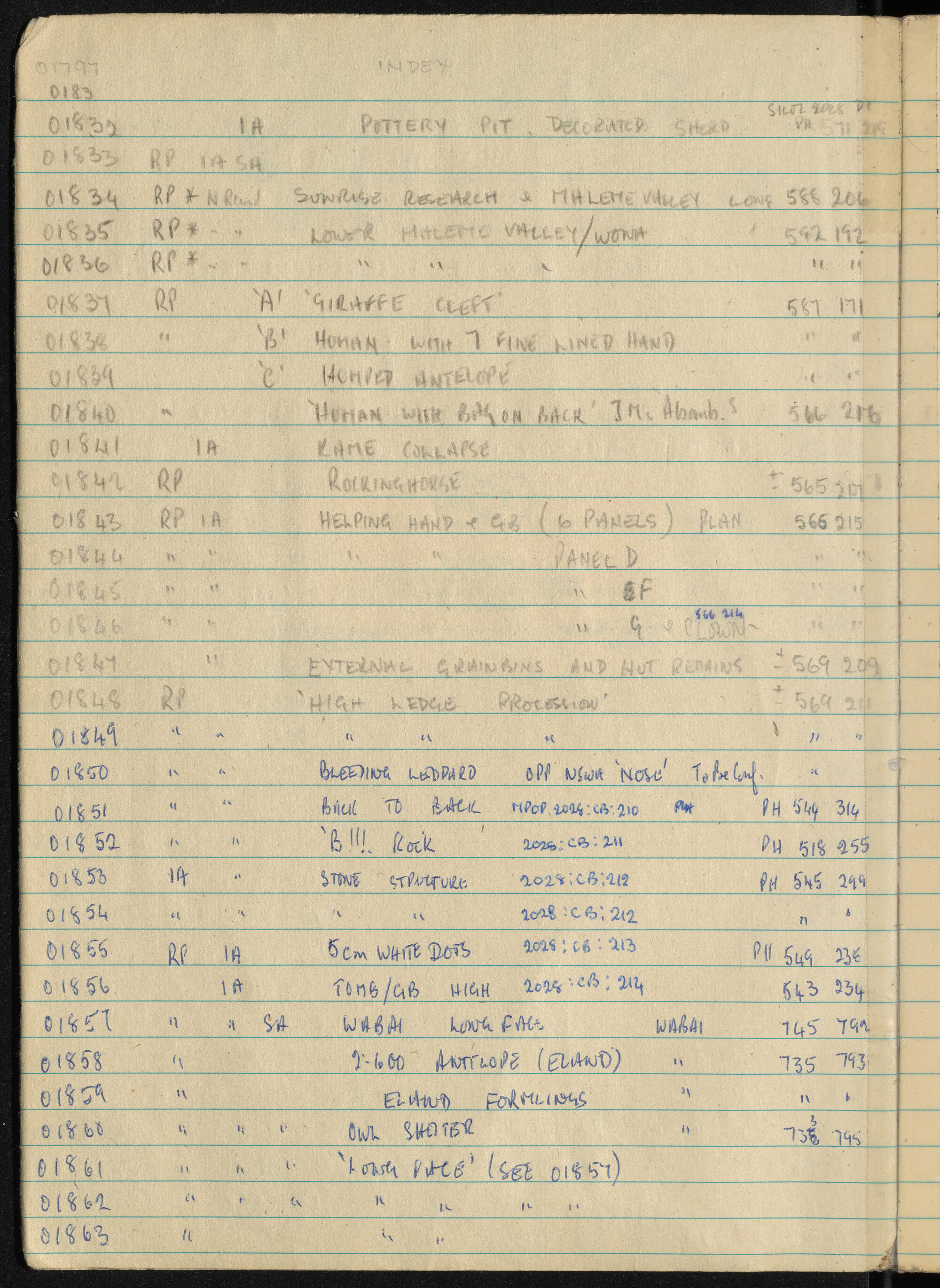 Peter Genge field notes. 01797