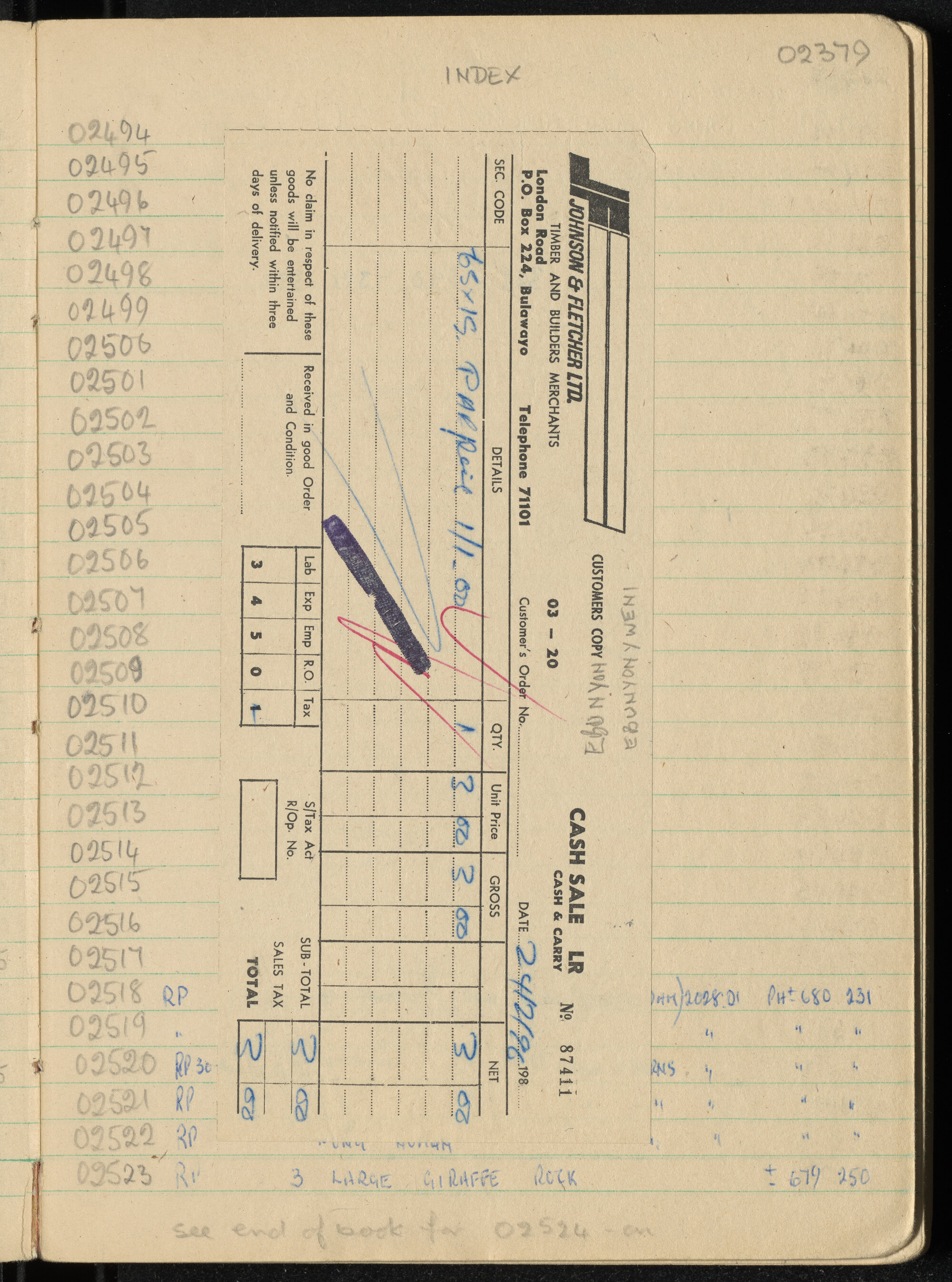 Peter Genge field notes. 02378-02379, insert