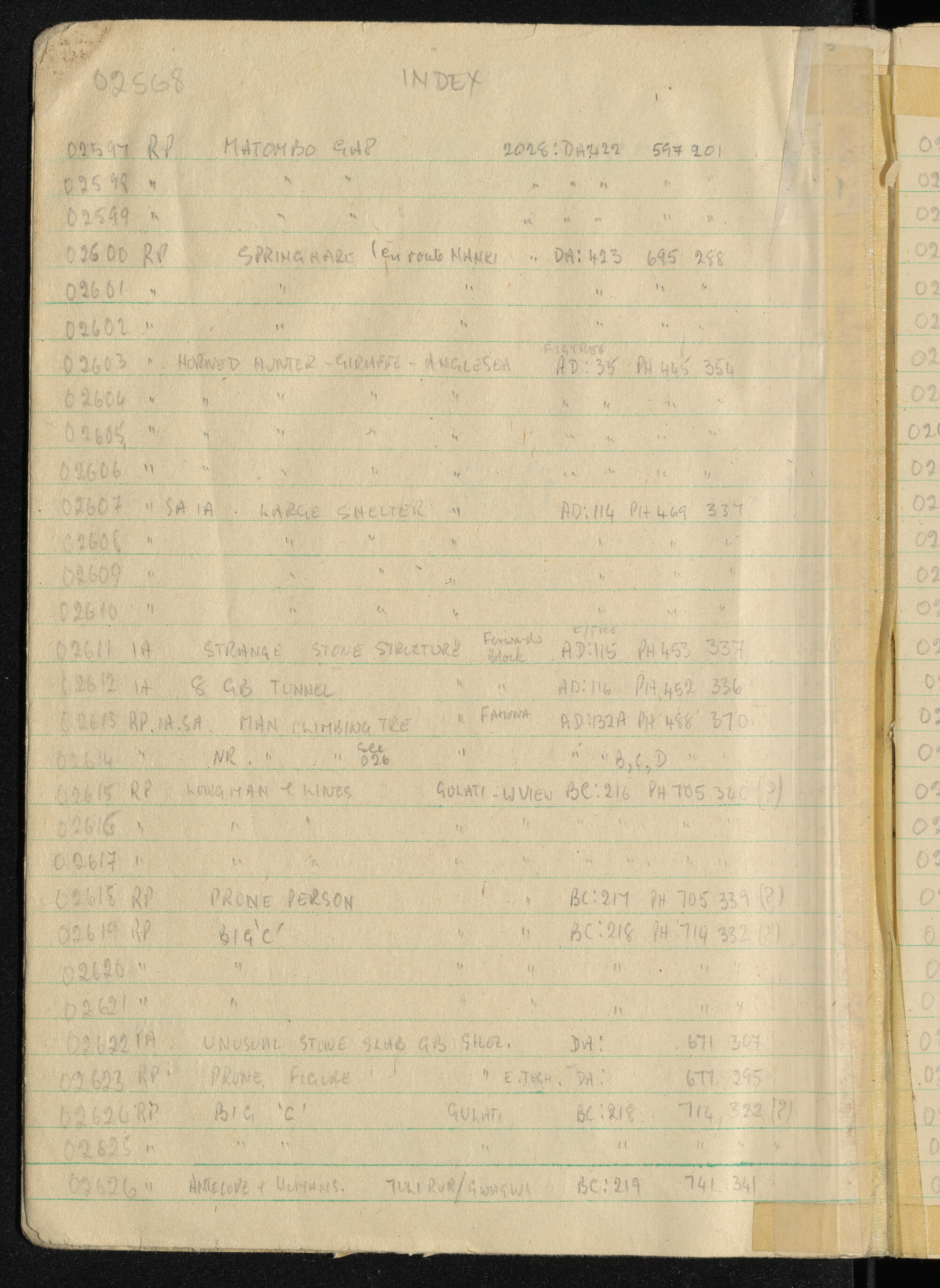 Peter Genge field notes. 02568