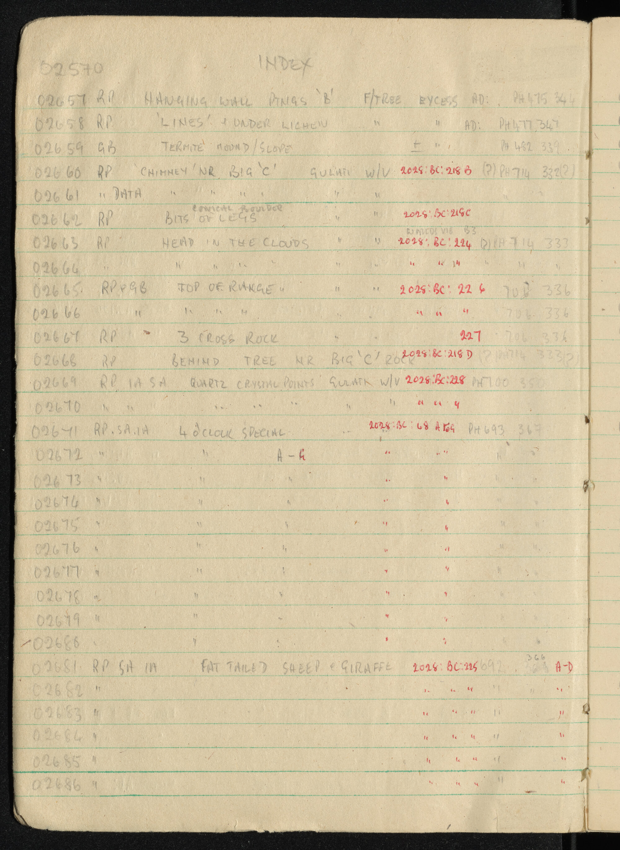 Peter Genge field notes. 02570