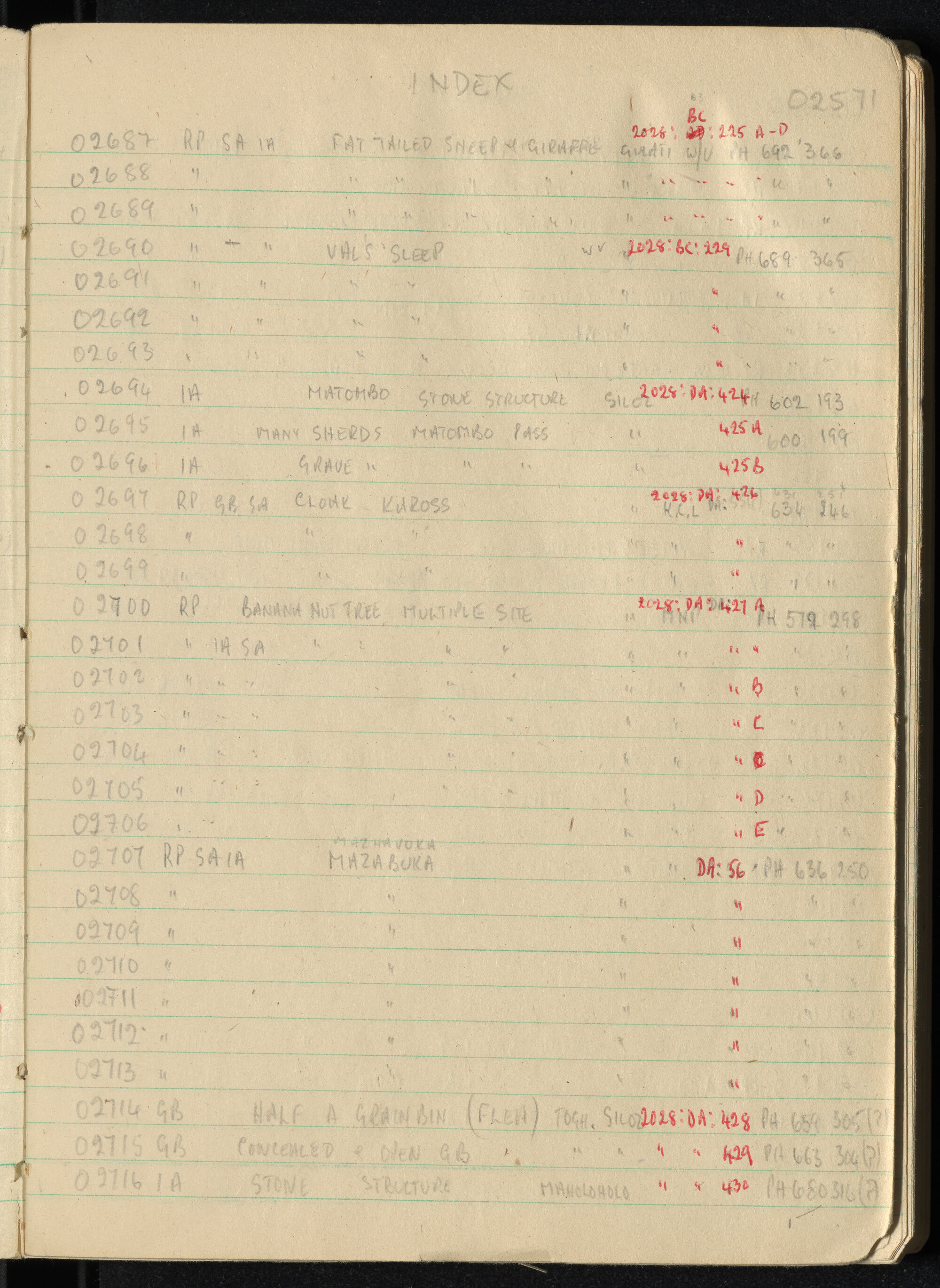 Peter Genge field notes. 02571