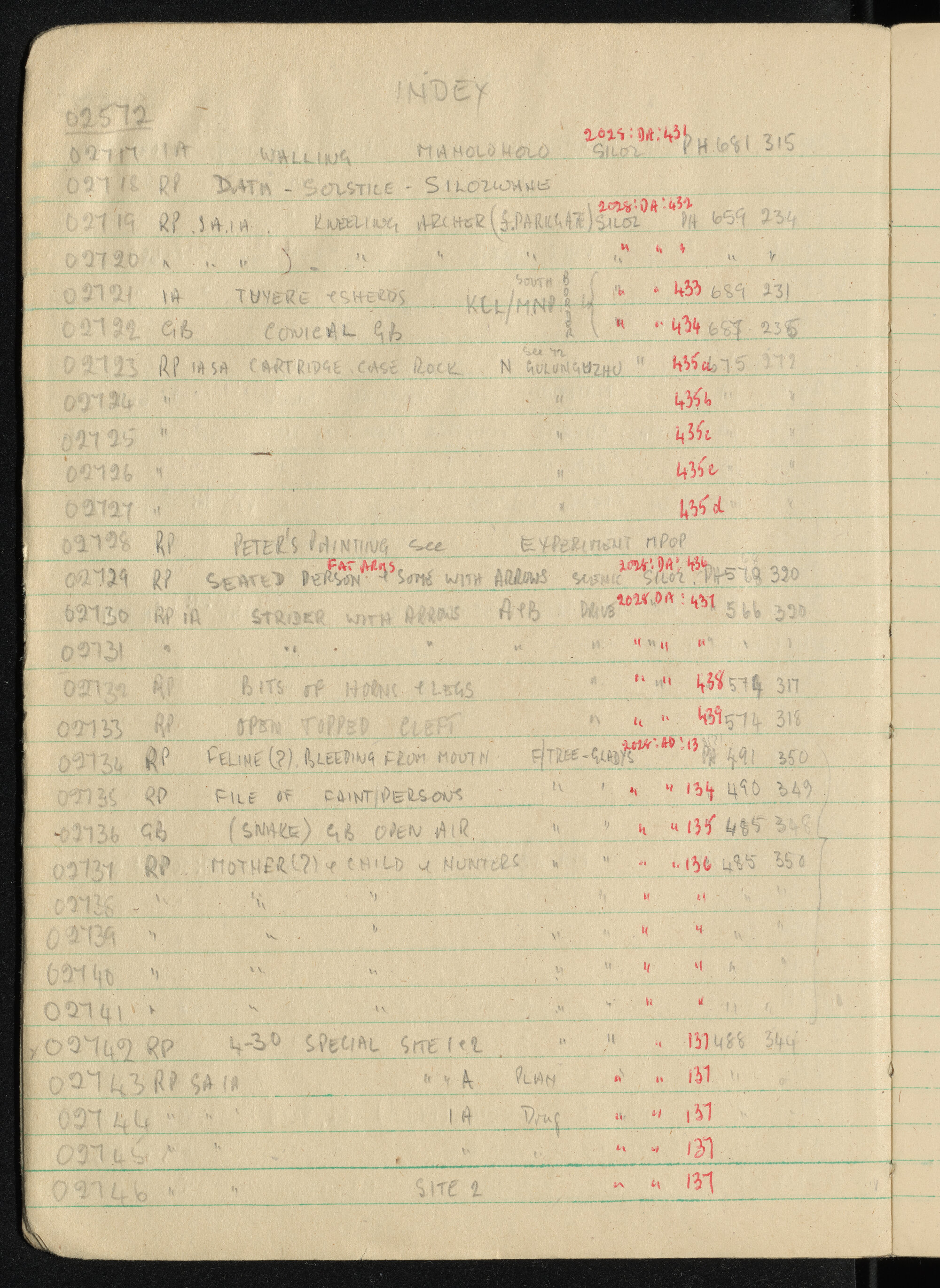 Peter Genge field notes. 02572