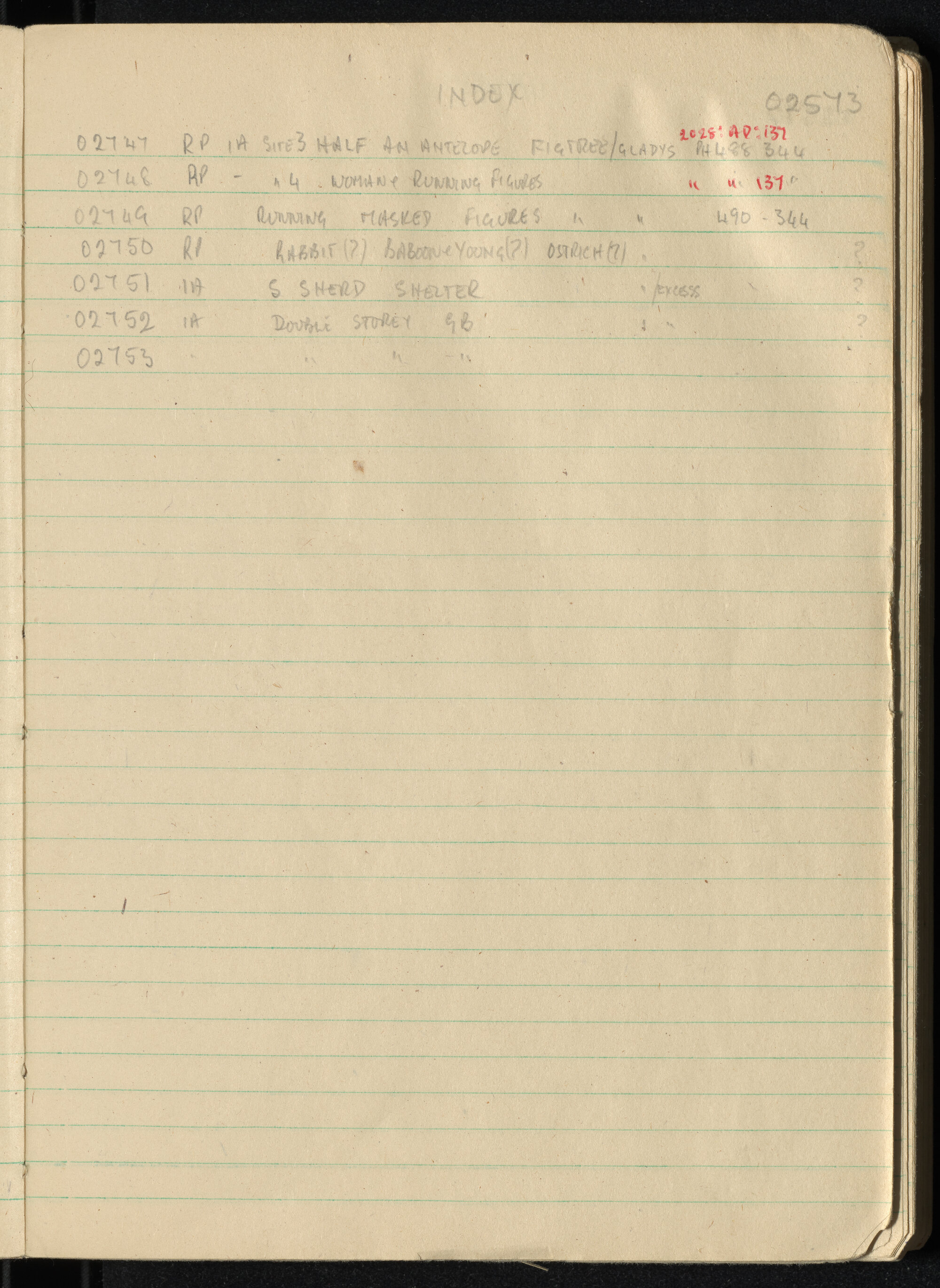 Peter Genge field notes. 02573