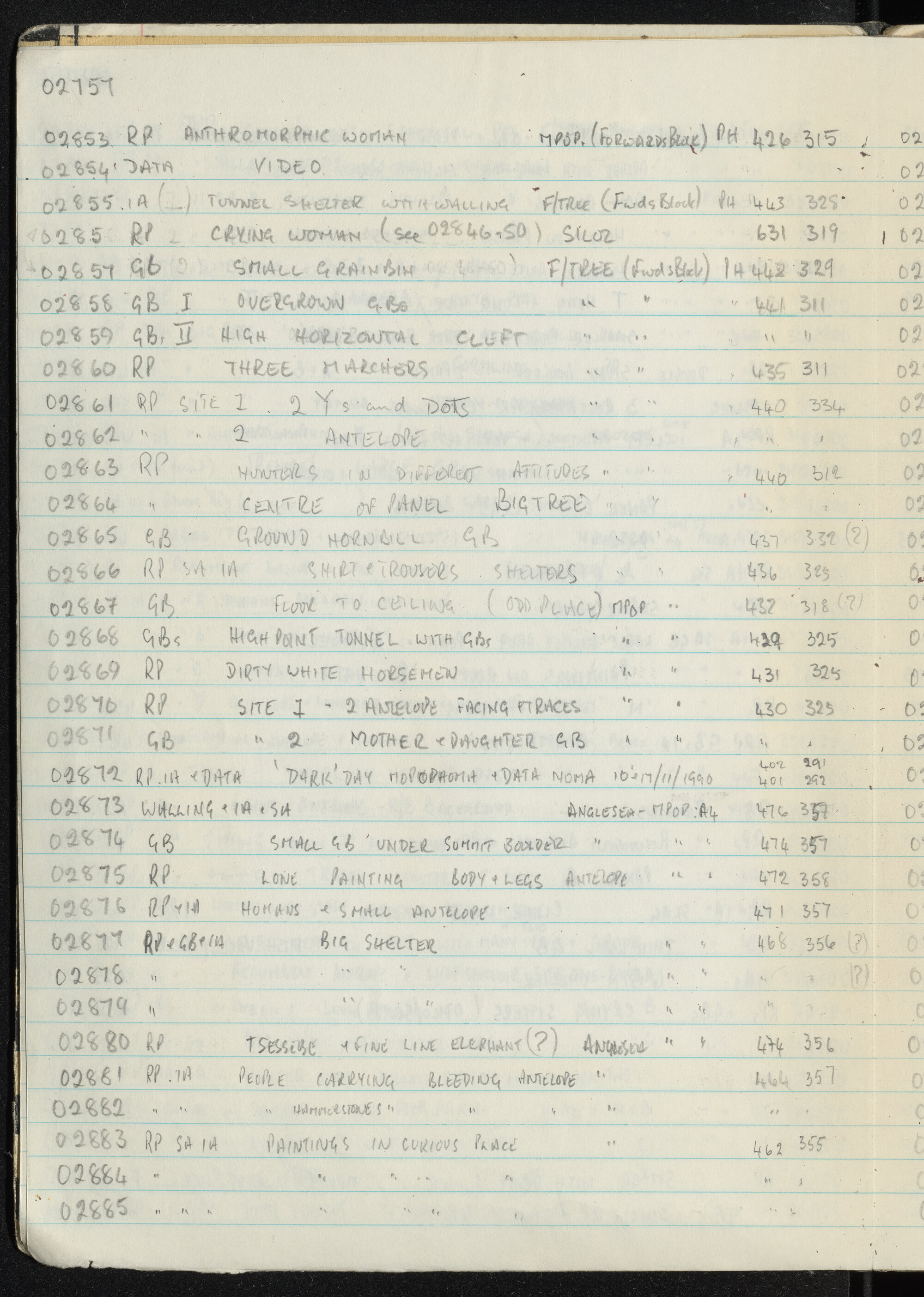 Peter Genge field notes. 02757