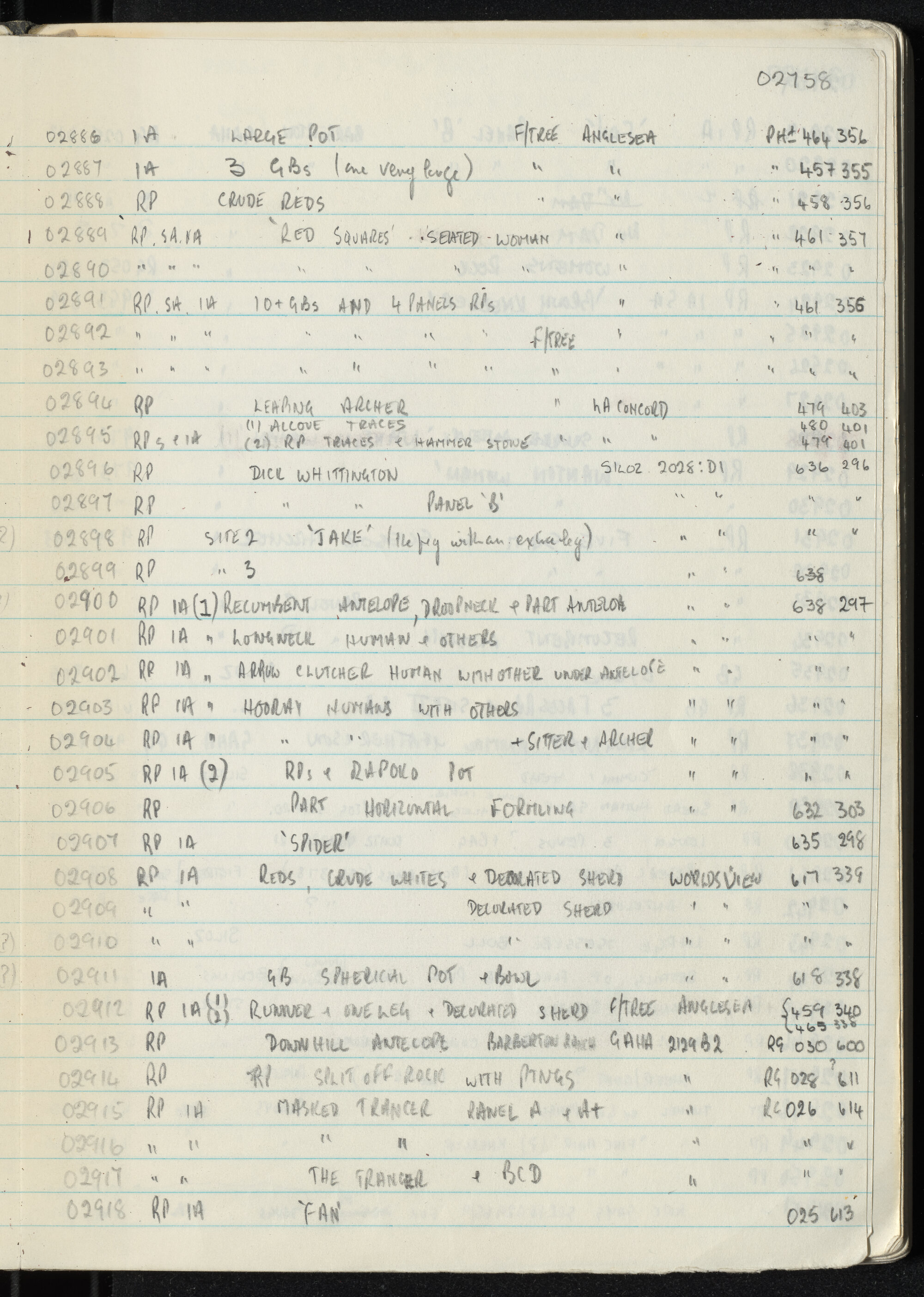 Peter Genge field notes. 02758