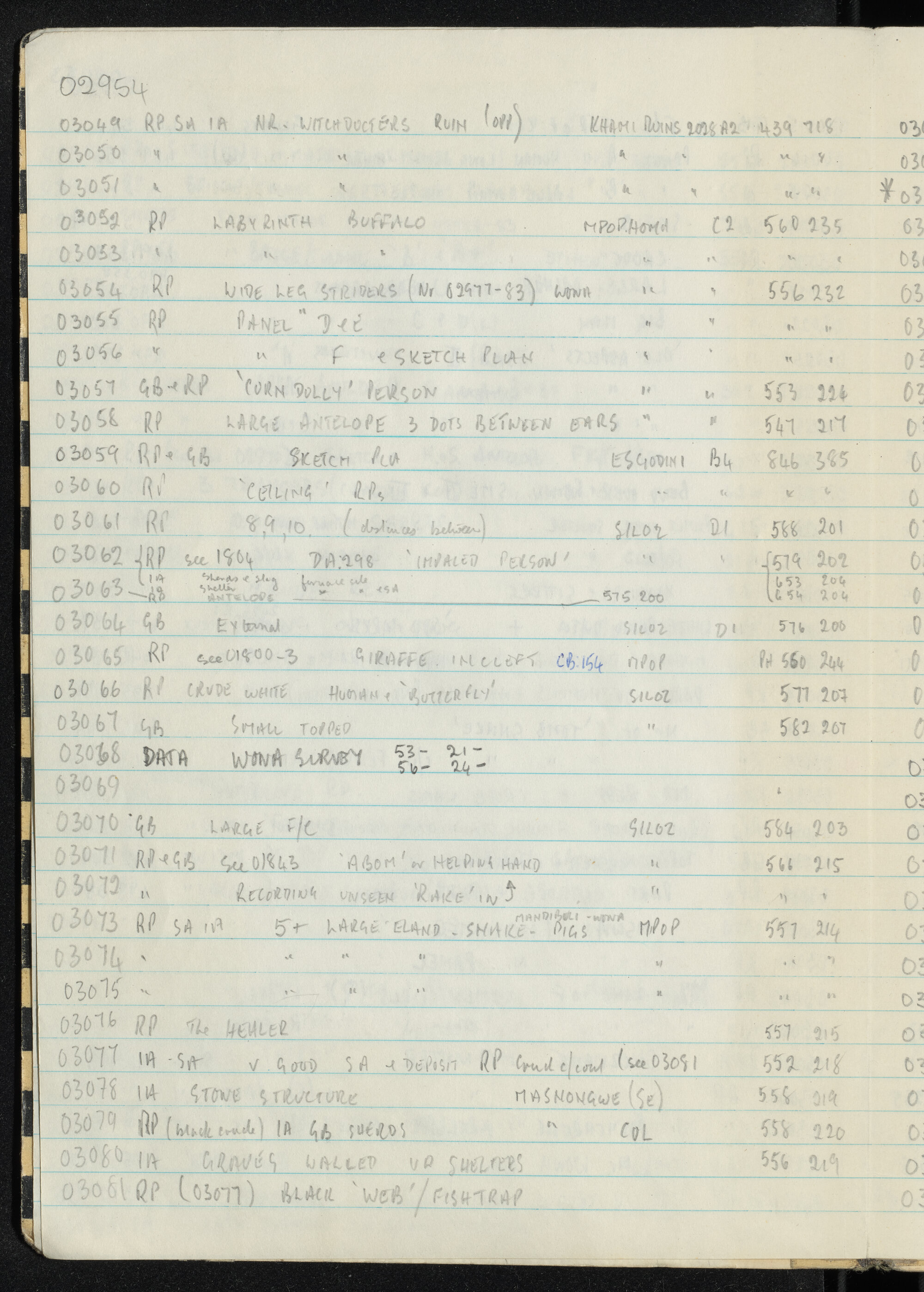 Peter Genge field notes. 02954