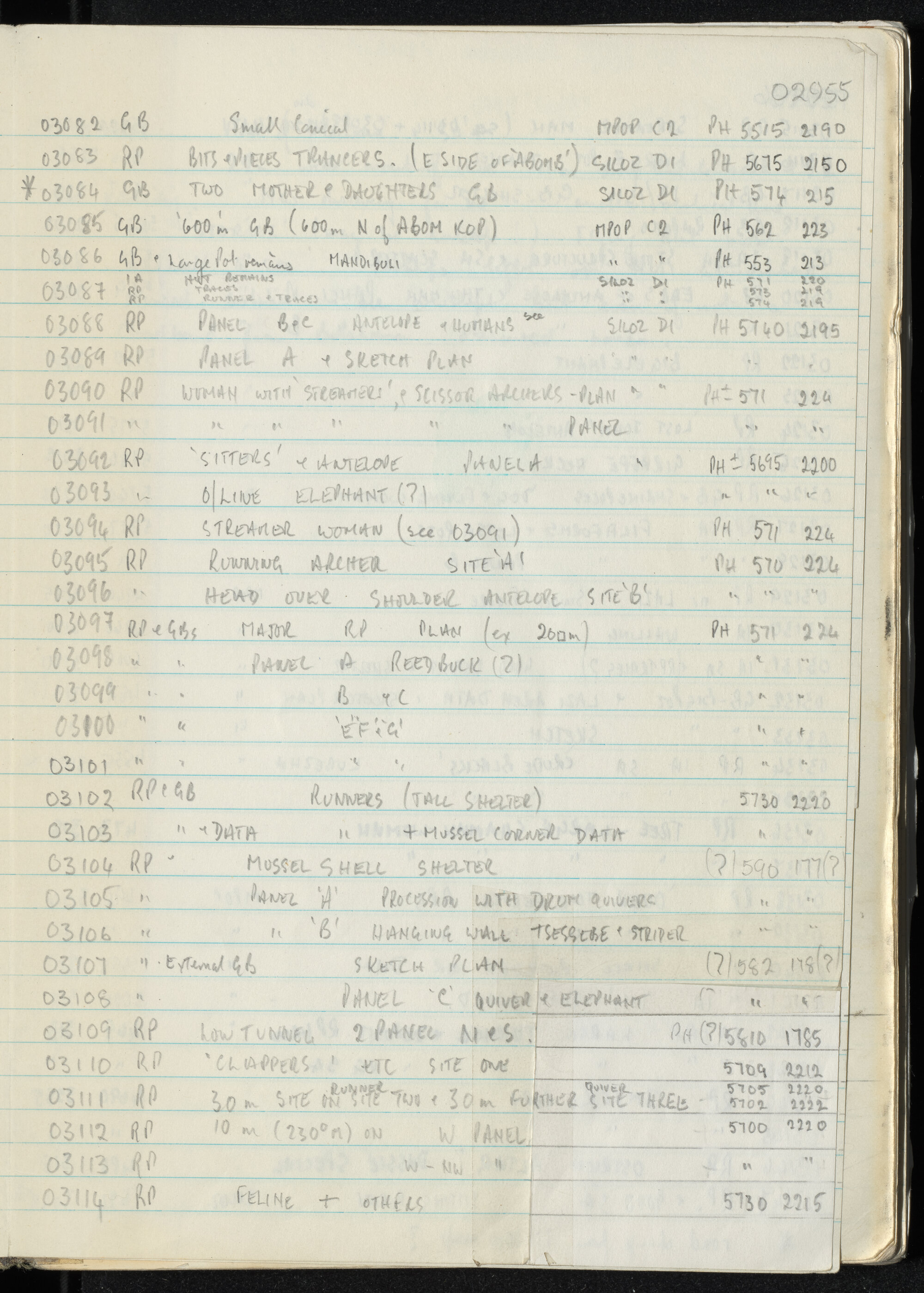 Peter Genge field notes. 02955