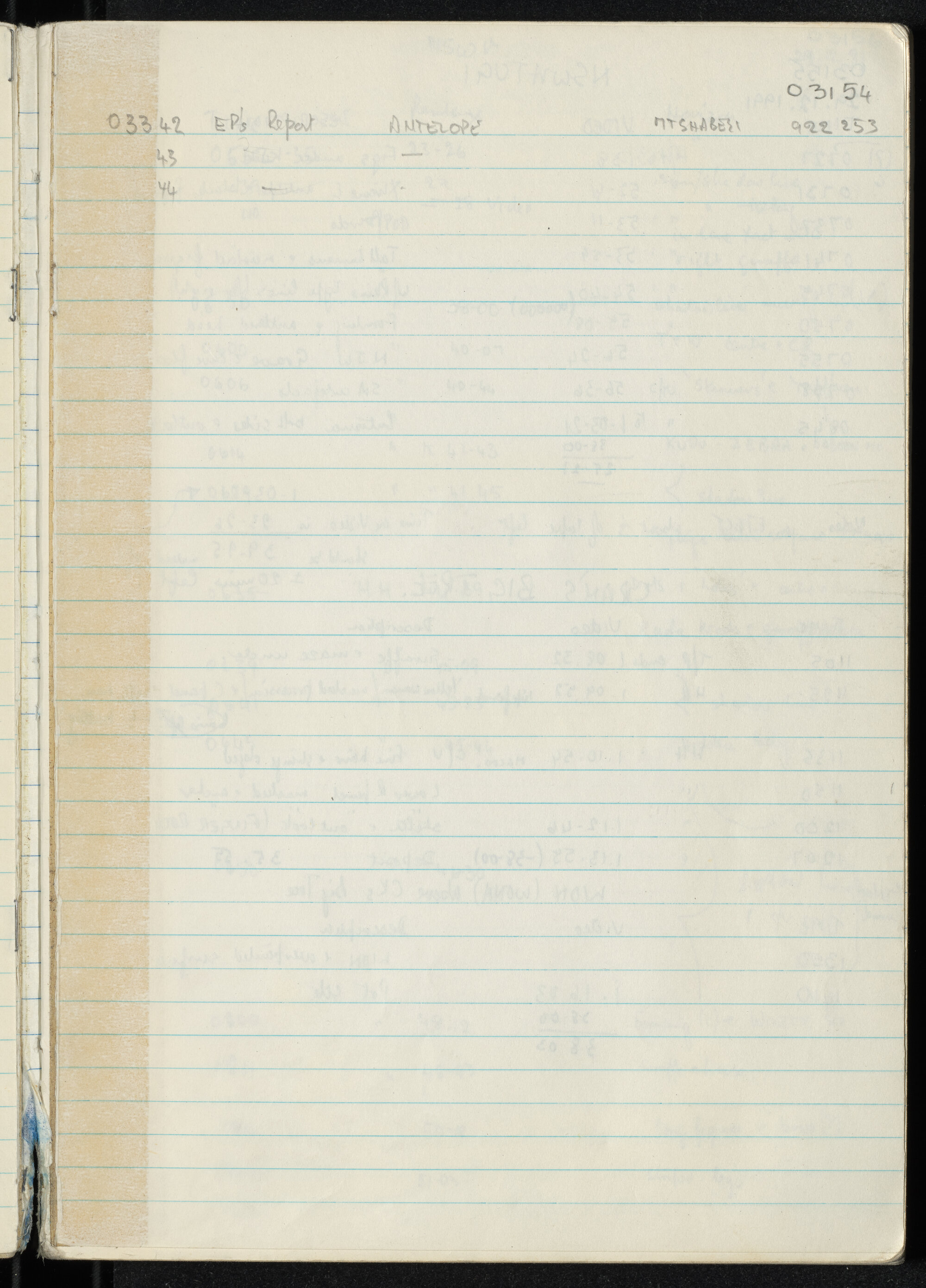 Peter Genge field notes. 03154