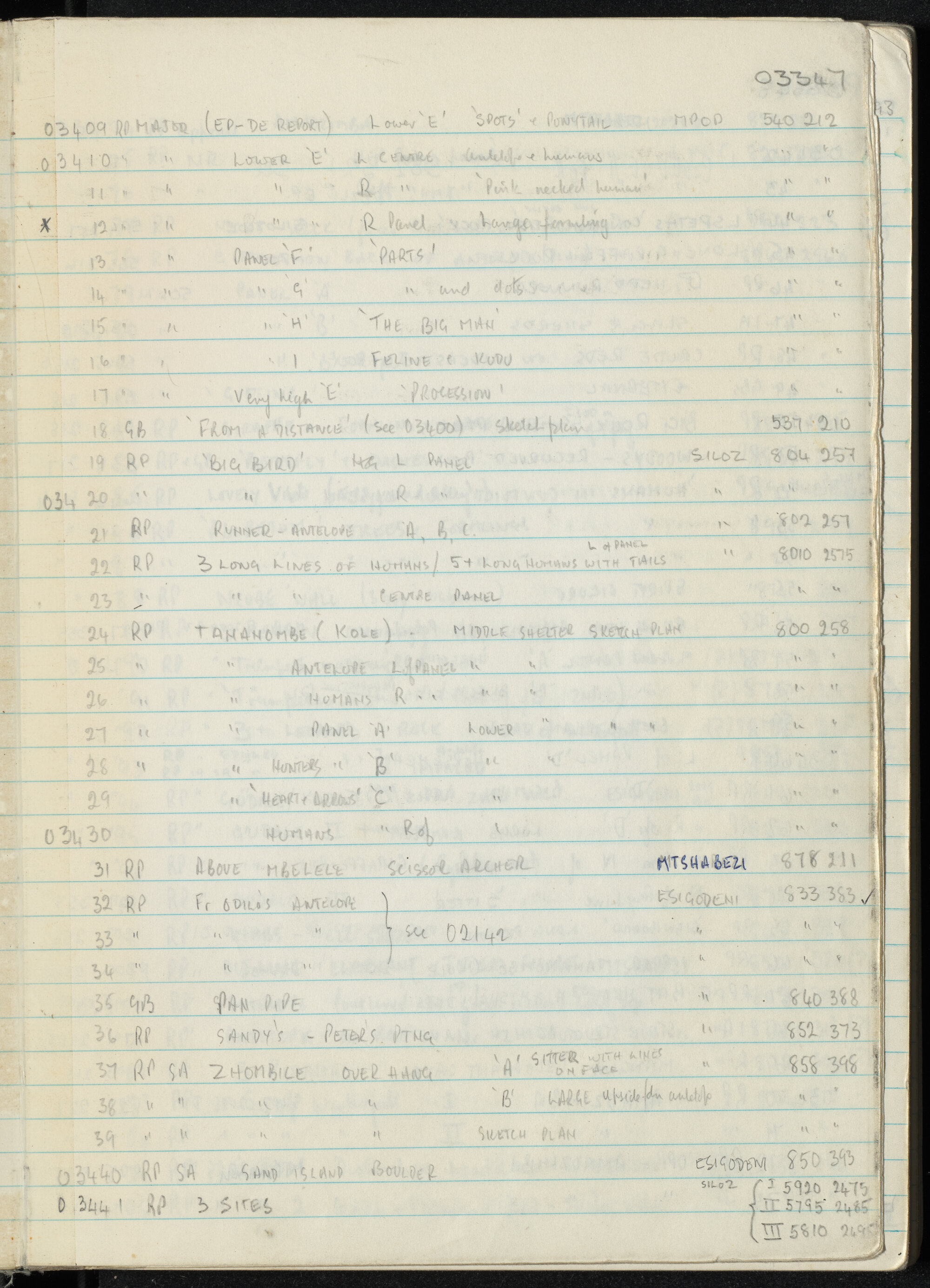 Peter Genge field notes. 03347