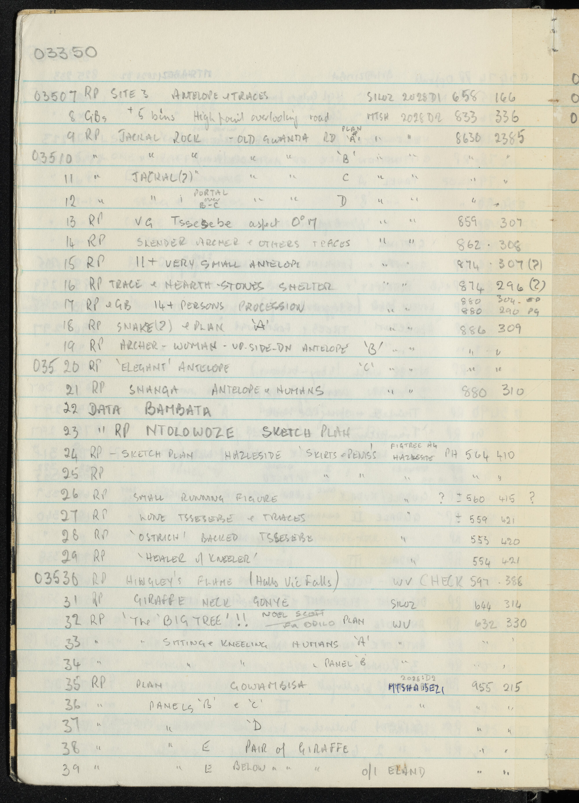 Peter Genge field notes. 03350