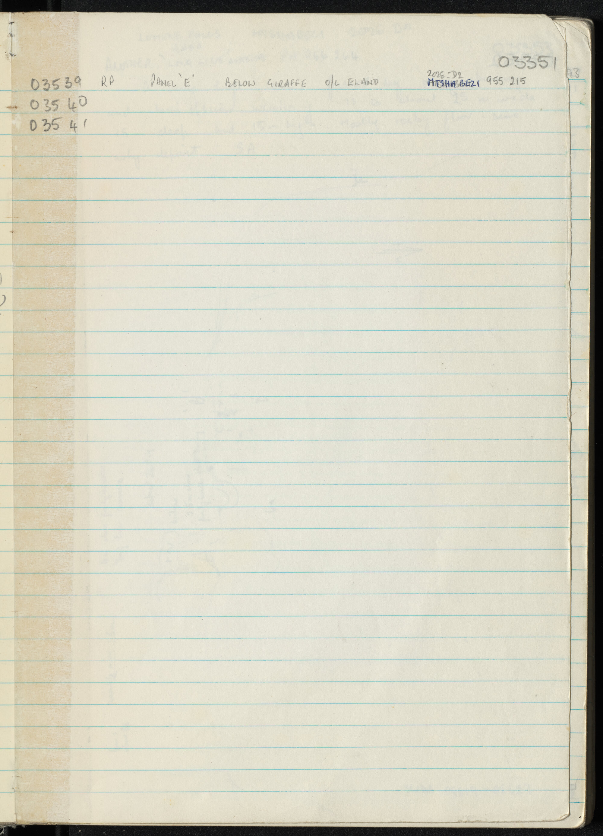 Peter Genge field notes. 03351