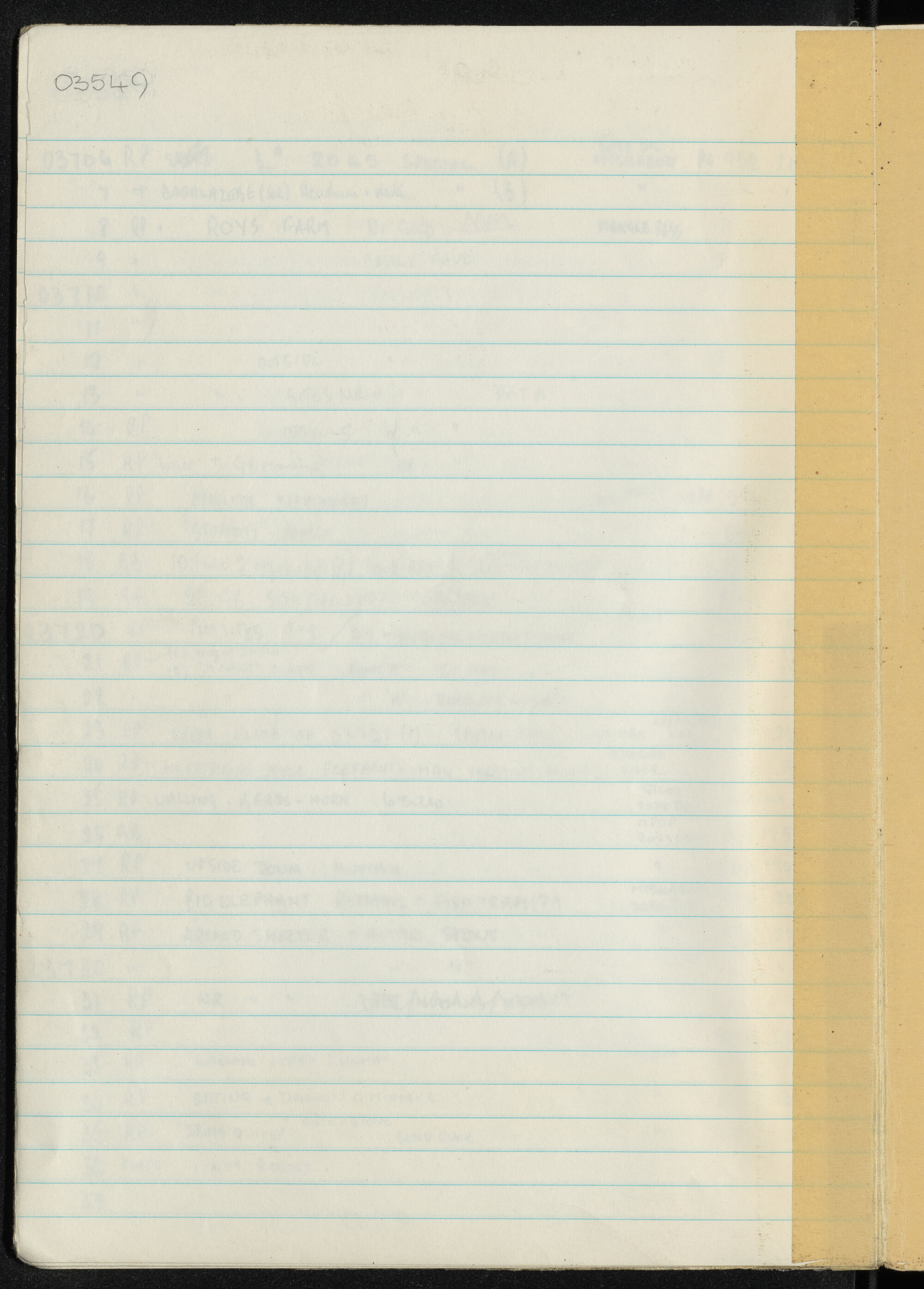 Peter Genge field notes. 03549