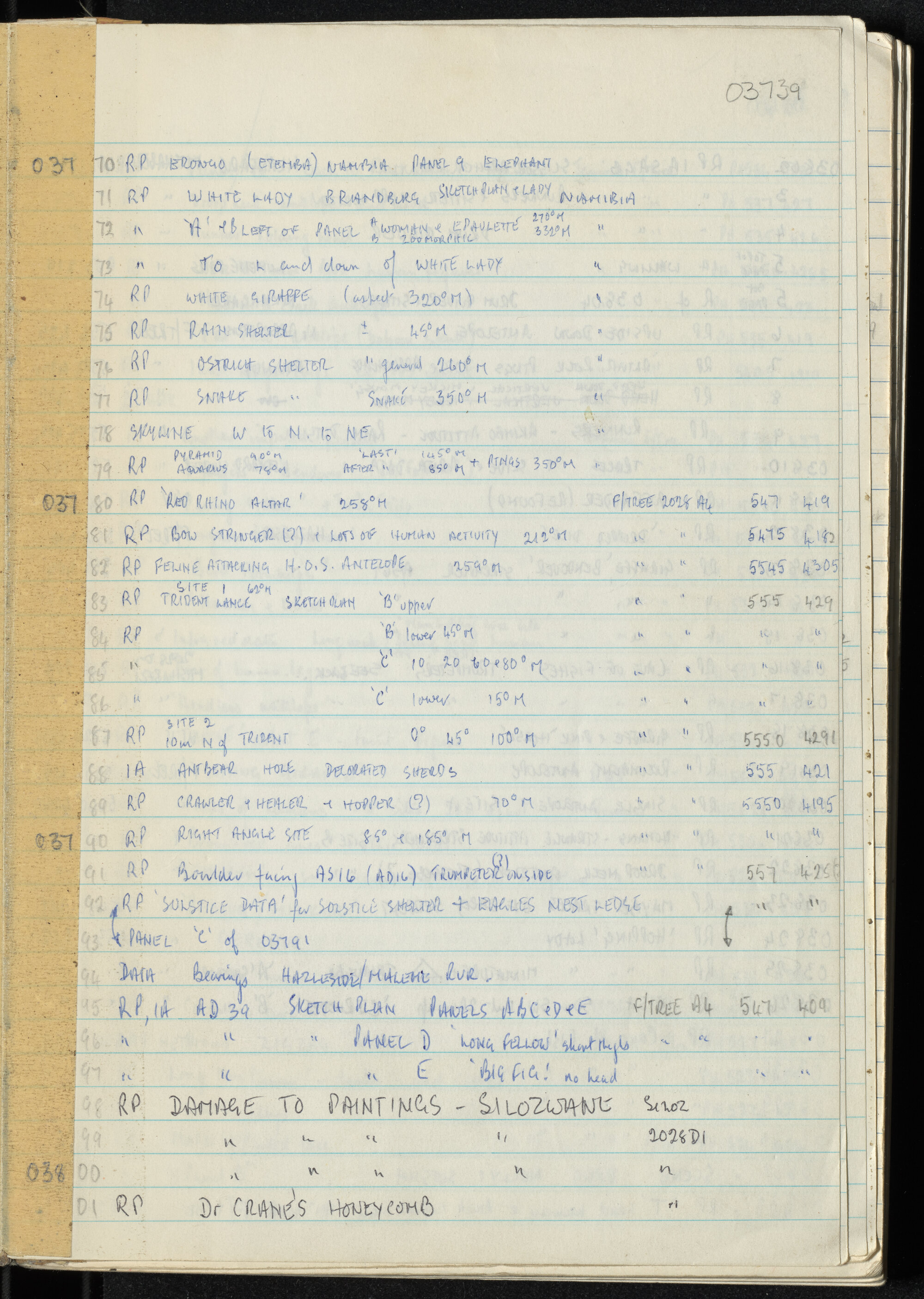 Peter Genge field notes. 03739