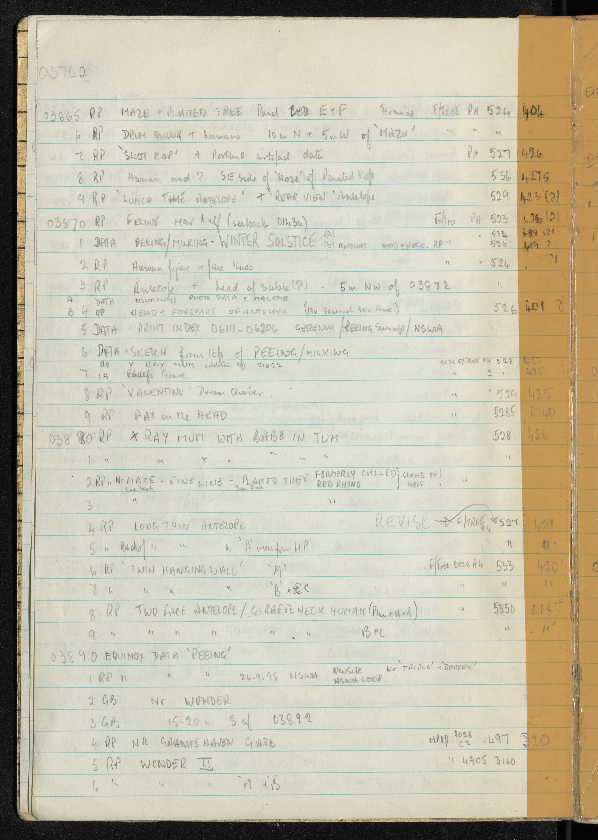 Peter Genge field notes. 03742