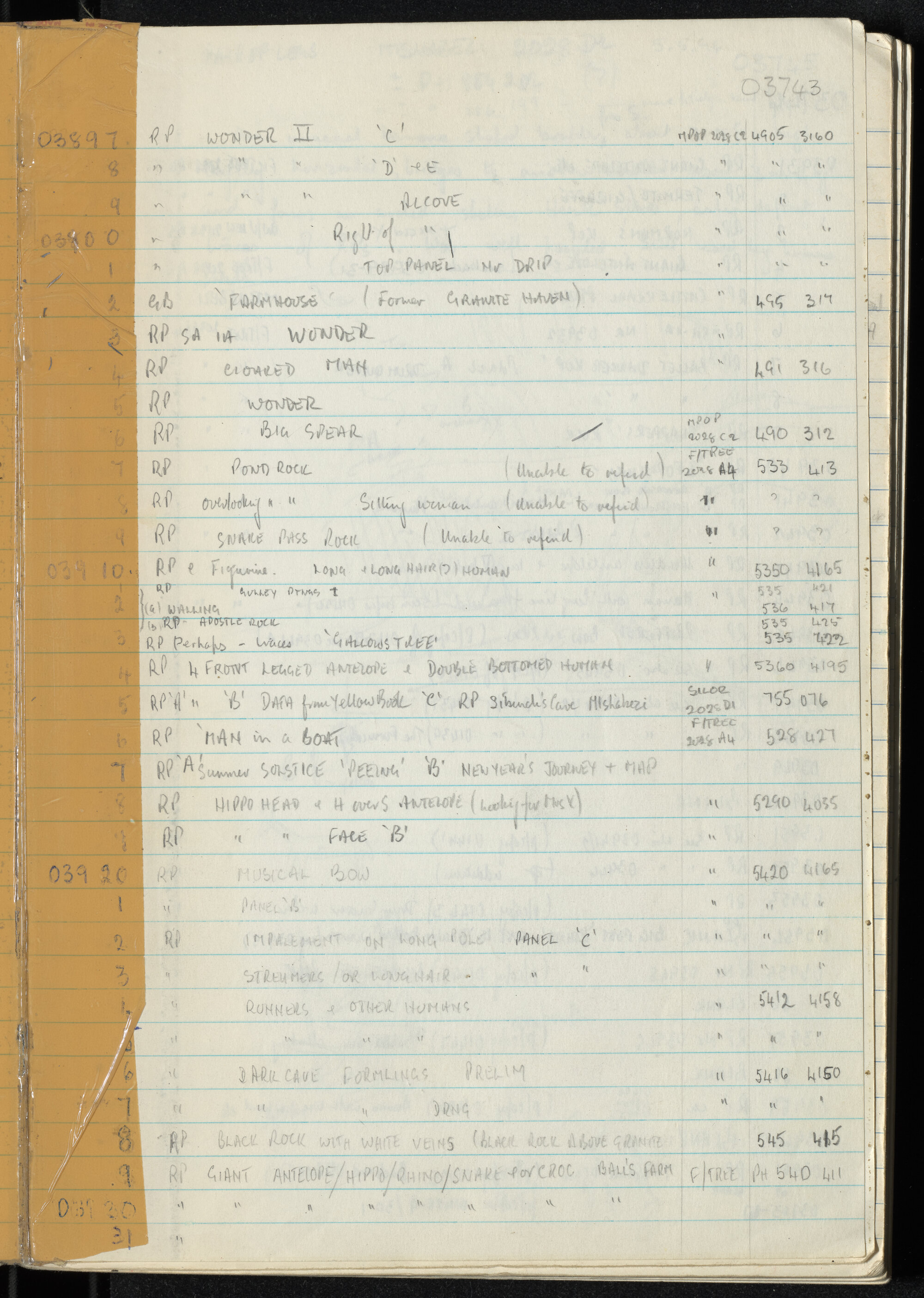 Peter Genge field notes. 03743