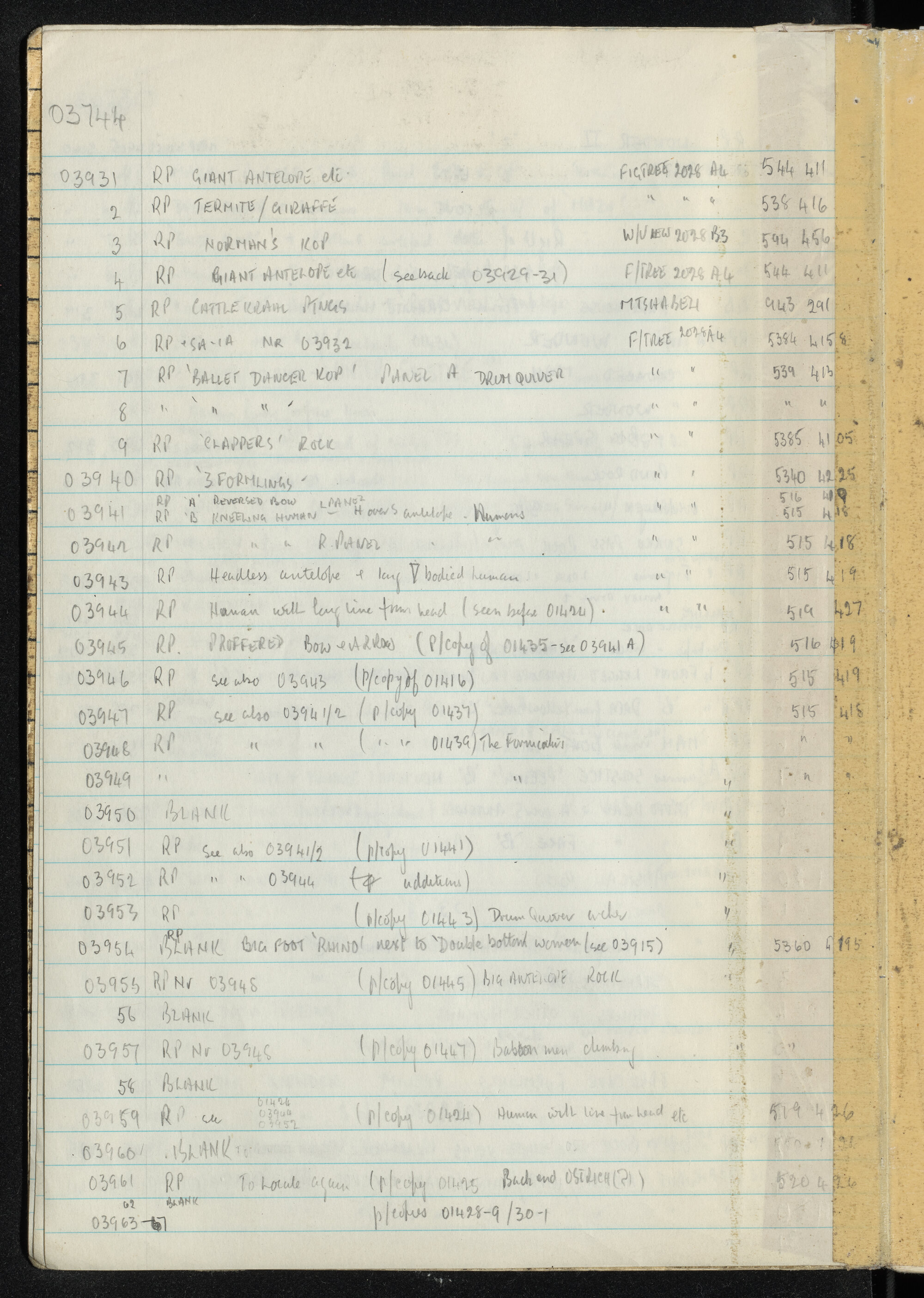 Peter Genge field notes. 03744
