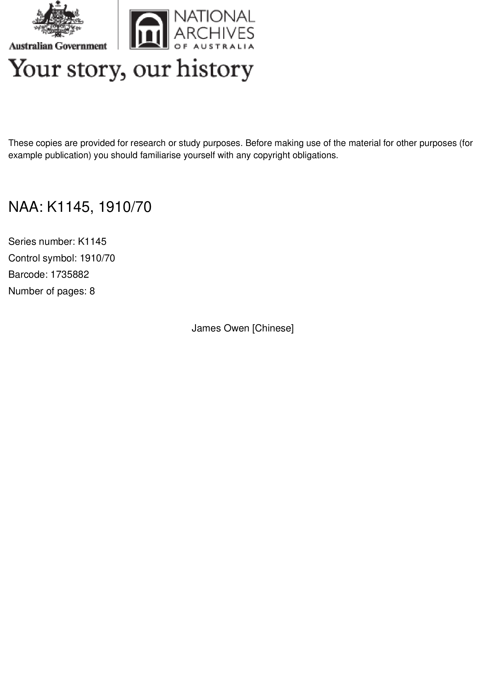 Owen James CEDT 1910 (NAA: K1145, 1947/7)