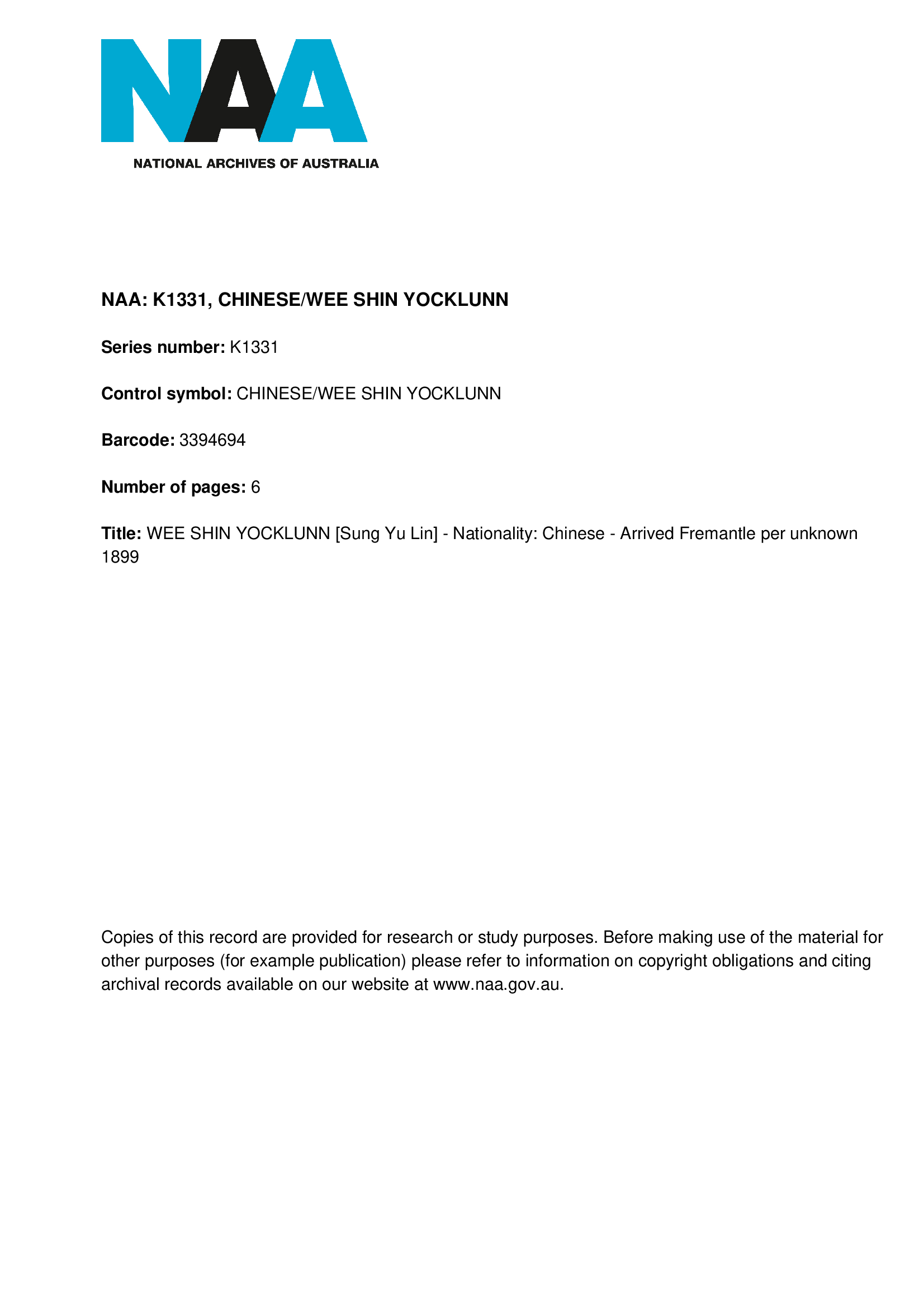 Wee Shin Yocklunn Registration File