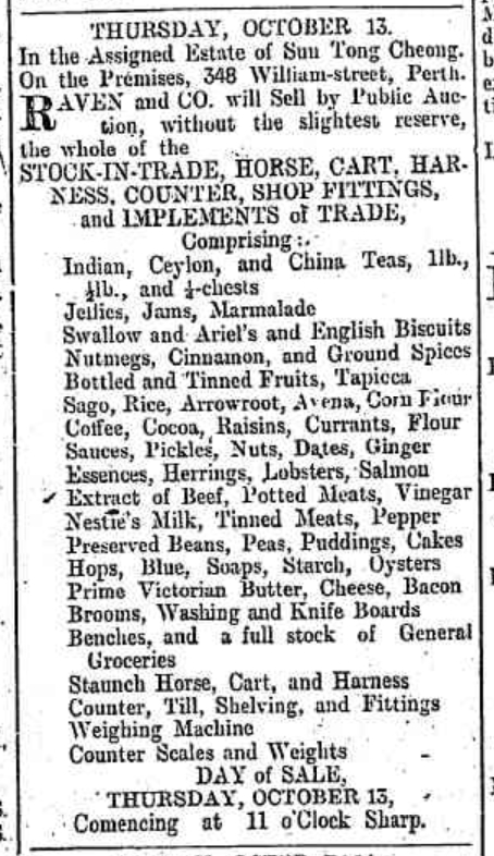 Sun Tong Cheong - sale notice, 1898