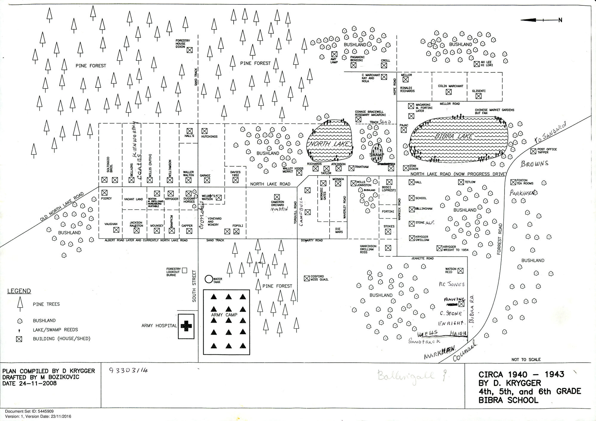 Mud map of Bibra Lake, 1940s