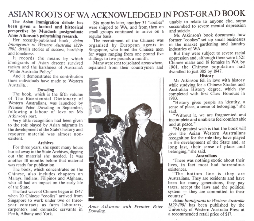 Launch of Asian Immigrants Dictionary, 1988