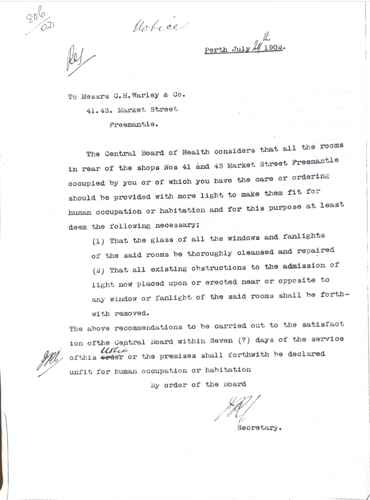C. H. Warley, 1902 Plague Inspection