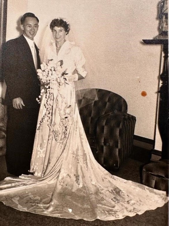 Athol ("Chummy") and Nancy Fong on their wedding day in 1952