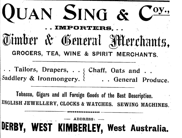 Quan Sing &amp; Co. 1908 Post Office Directory advertisement