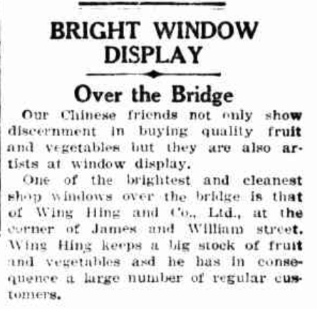 Wing Hing &amp; Co. Article - 1930