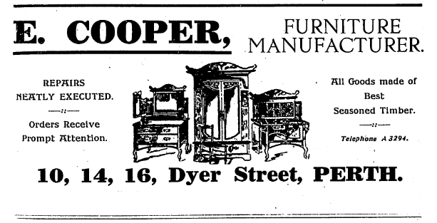 E. Cooper advertisement - 1915