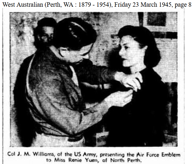 Renie Hoy Poy - 1945 medal