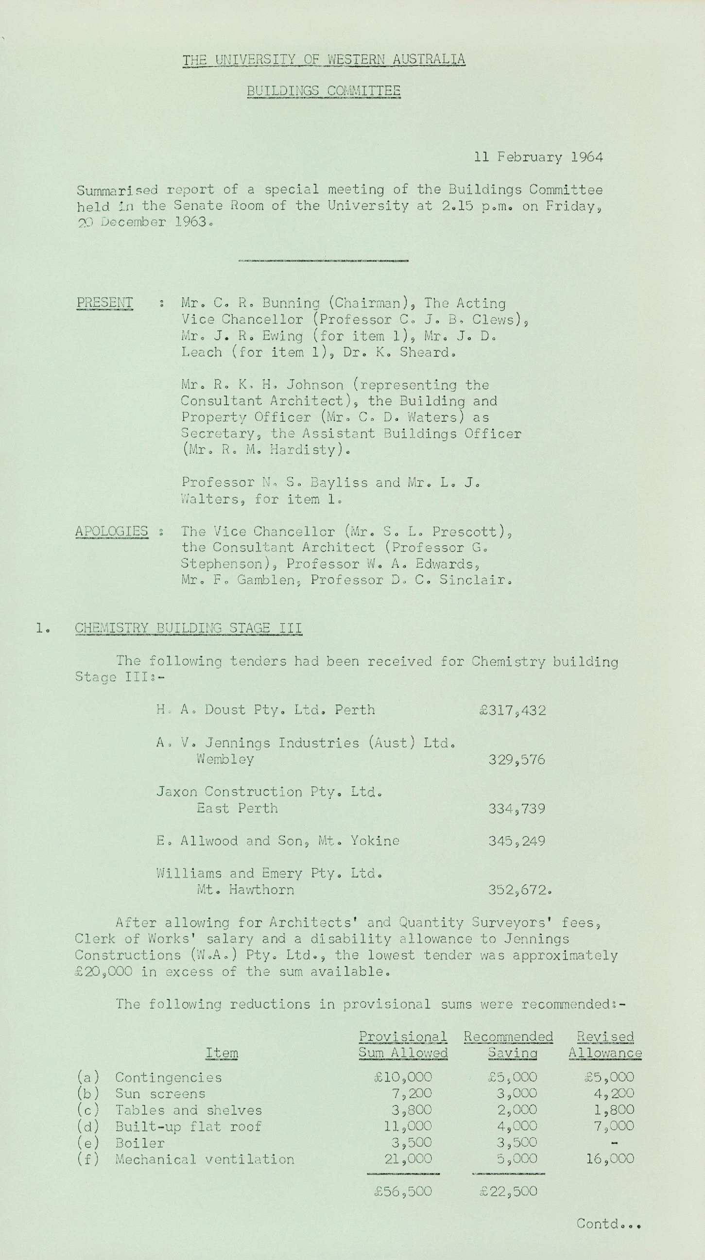 Additional Agenda Attachments - Meeting of the Senate - 23 March 1964