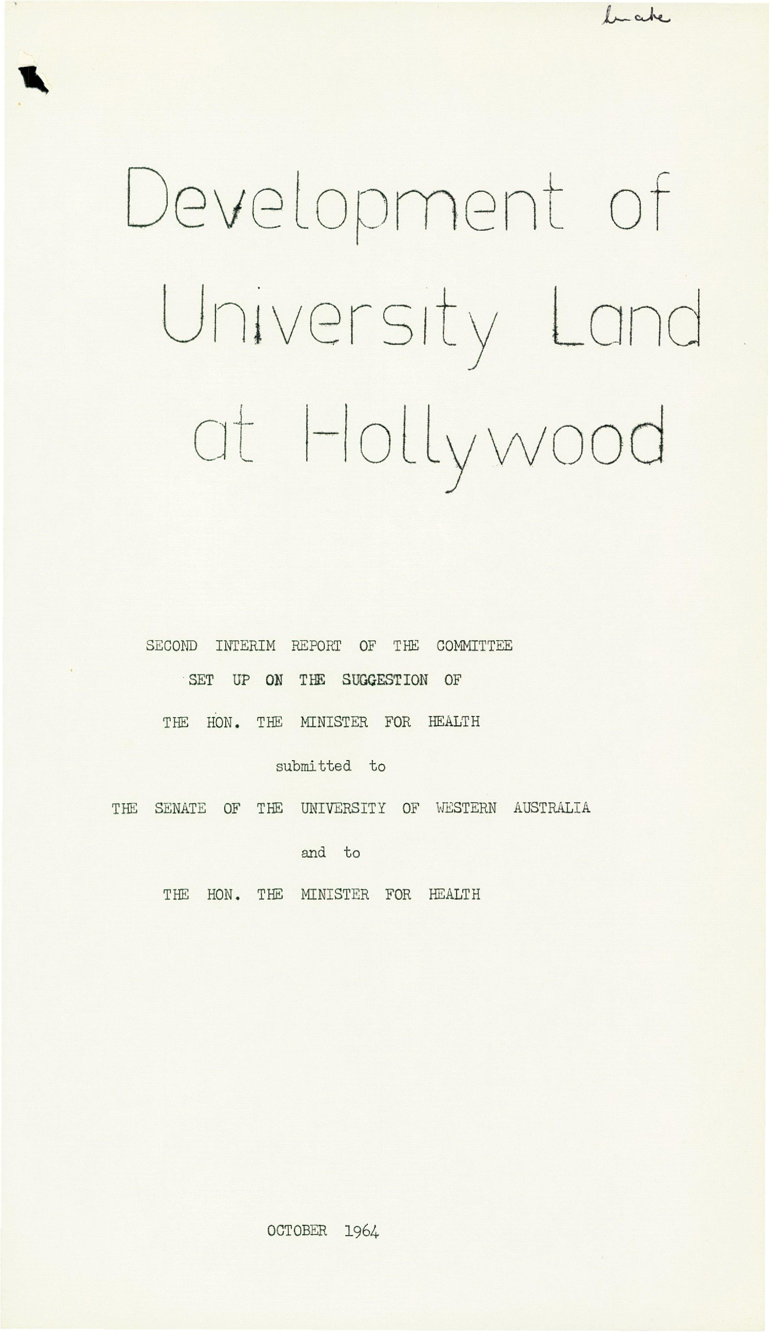 Additional Agenda Attachments - Meeting of the Senate - 26 October 1964