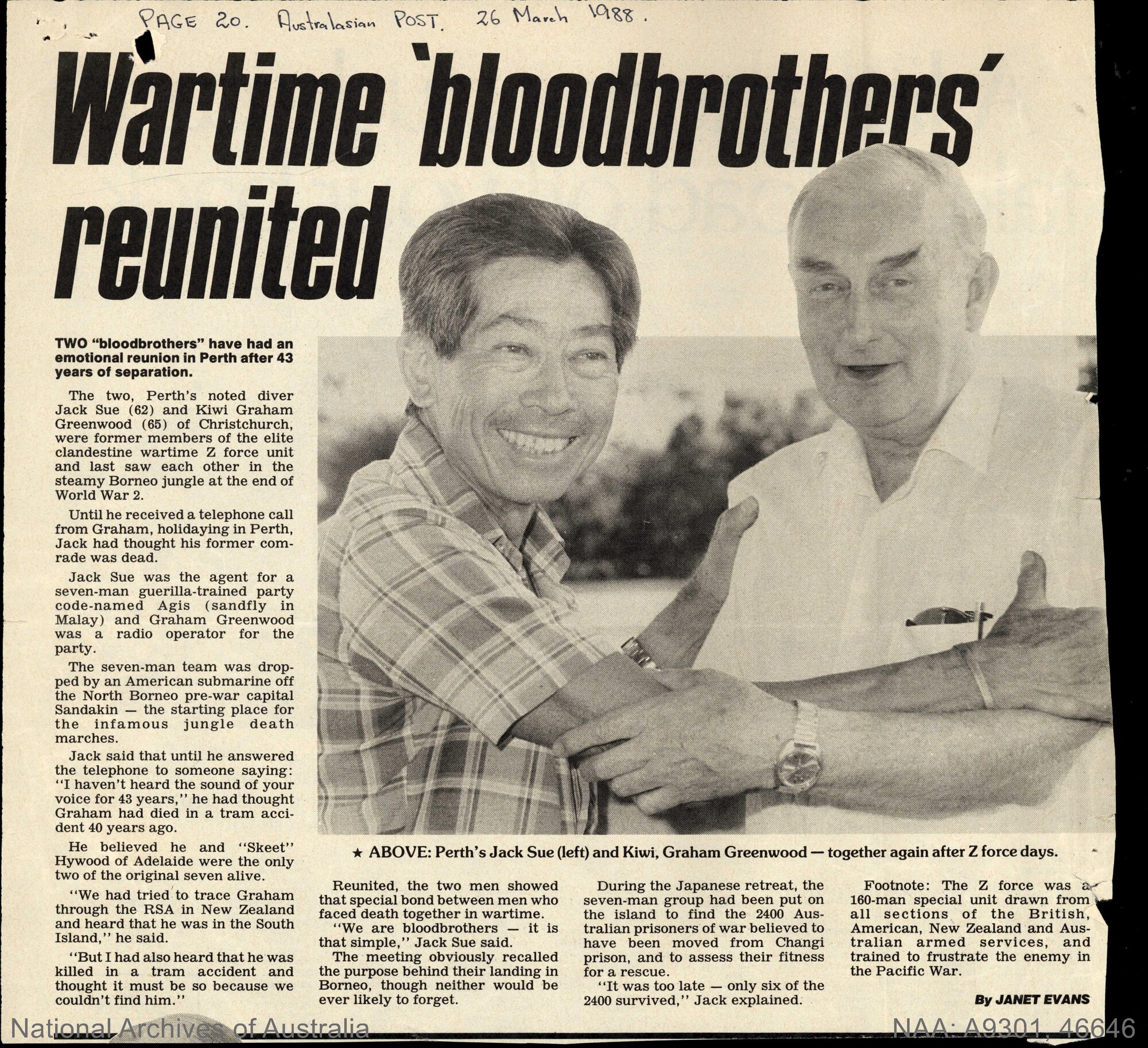 Wartime Bloodbrothers Reunited