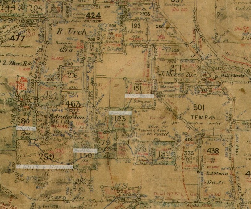 Map of the Canning/Kalamunda Locations owned by Burt &amp; Haynes