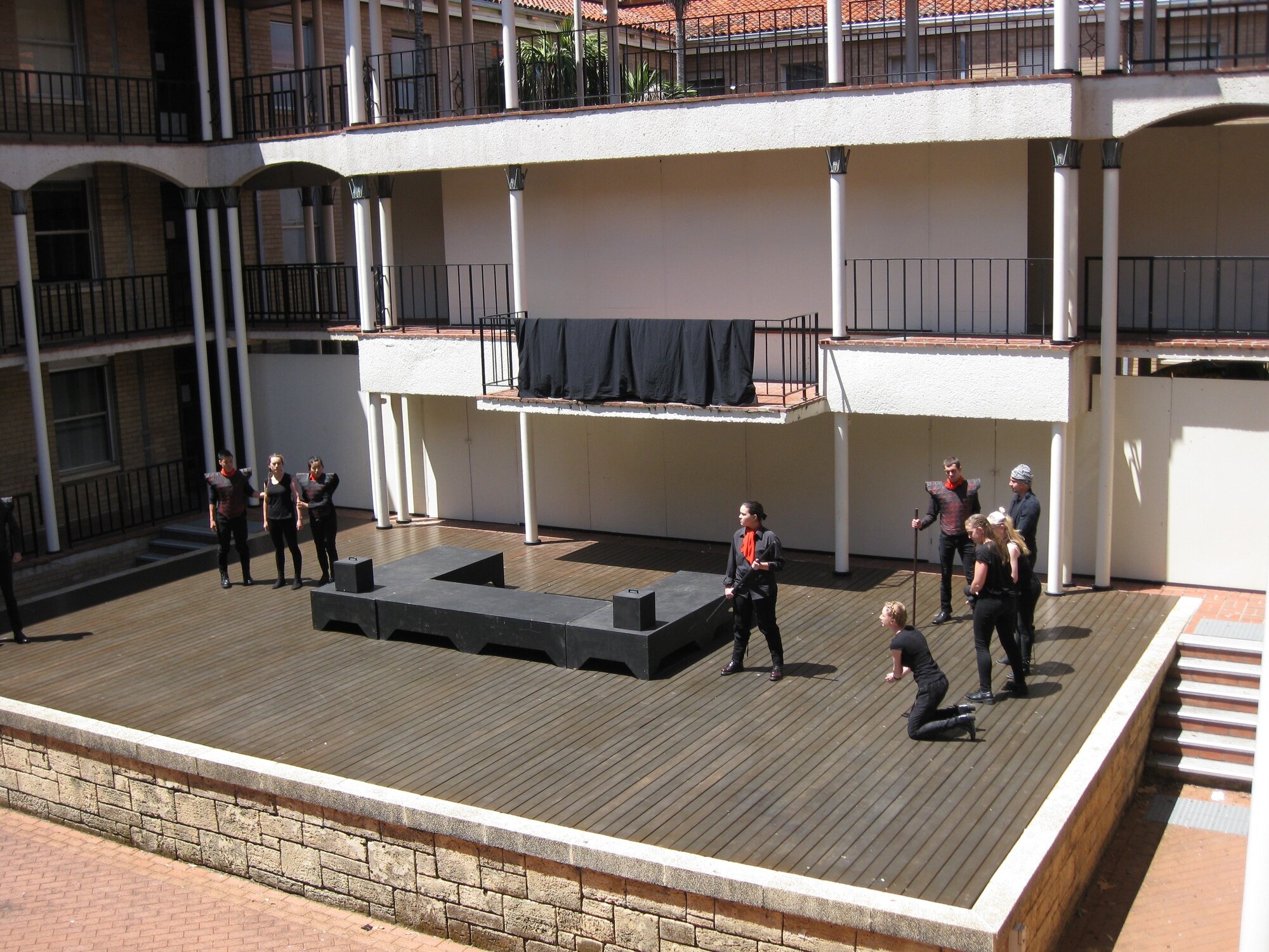 Titus Andronicus, 2014. Production photo. 1.1 Tamora pleads for Alarbus.