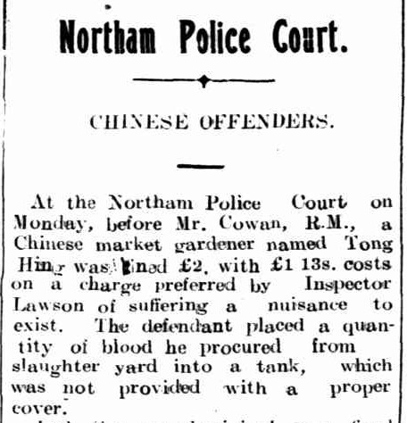 Northam Police Court: Chinese Offenders
