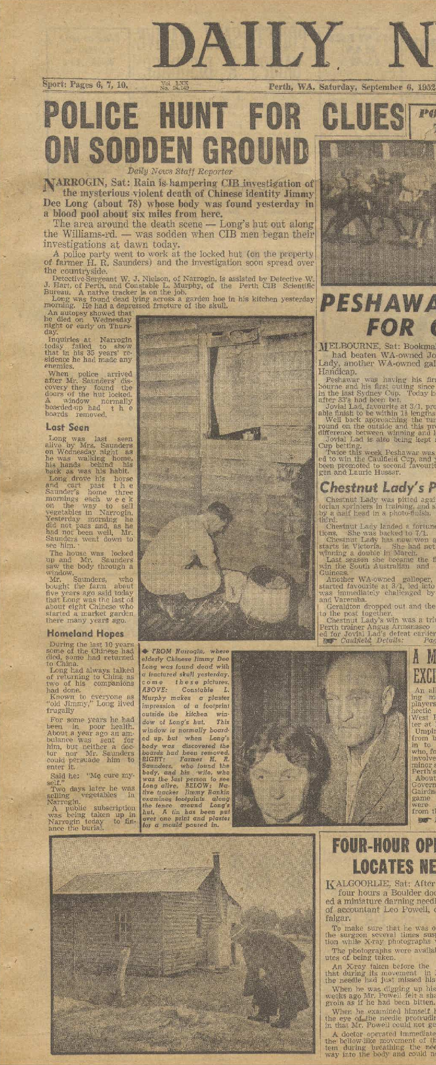 Police Hunt For Clues in Sodden Ground